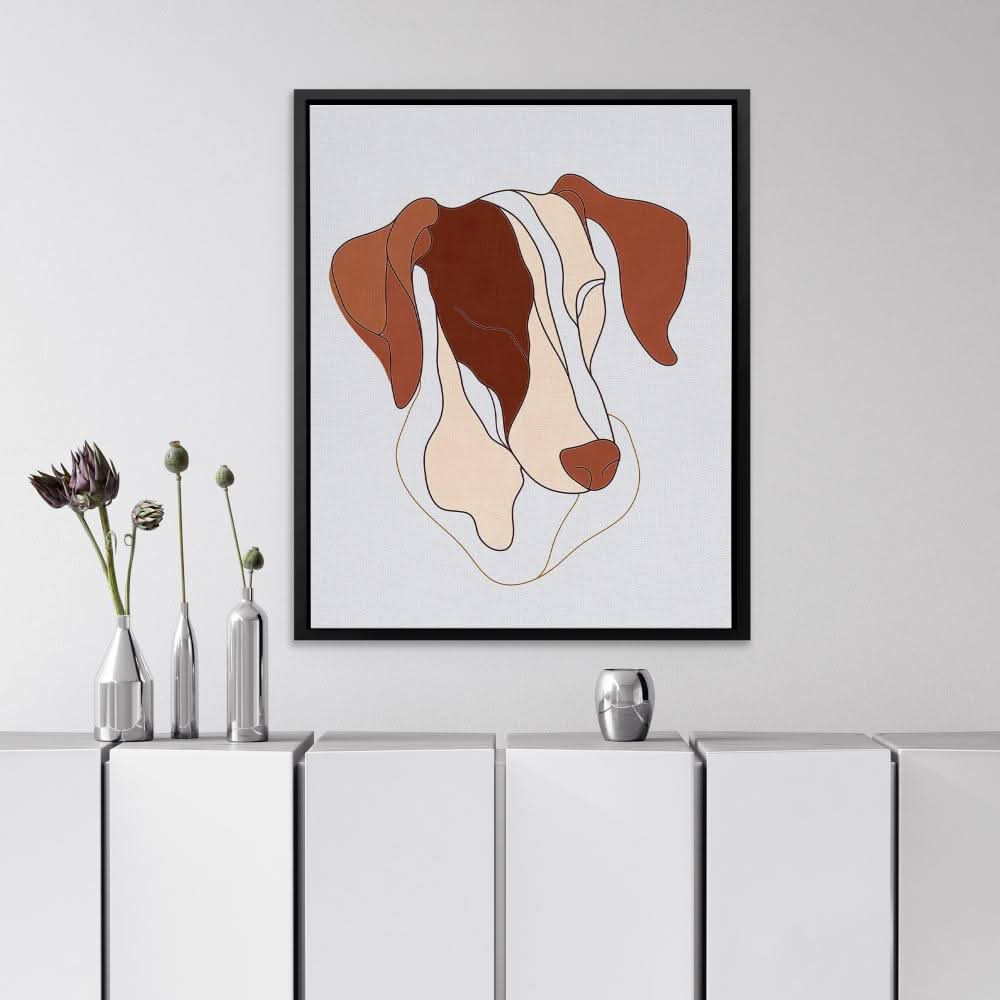Canine Contours - Modern Neutral Canvas Wall Art