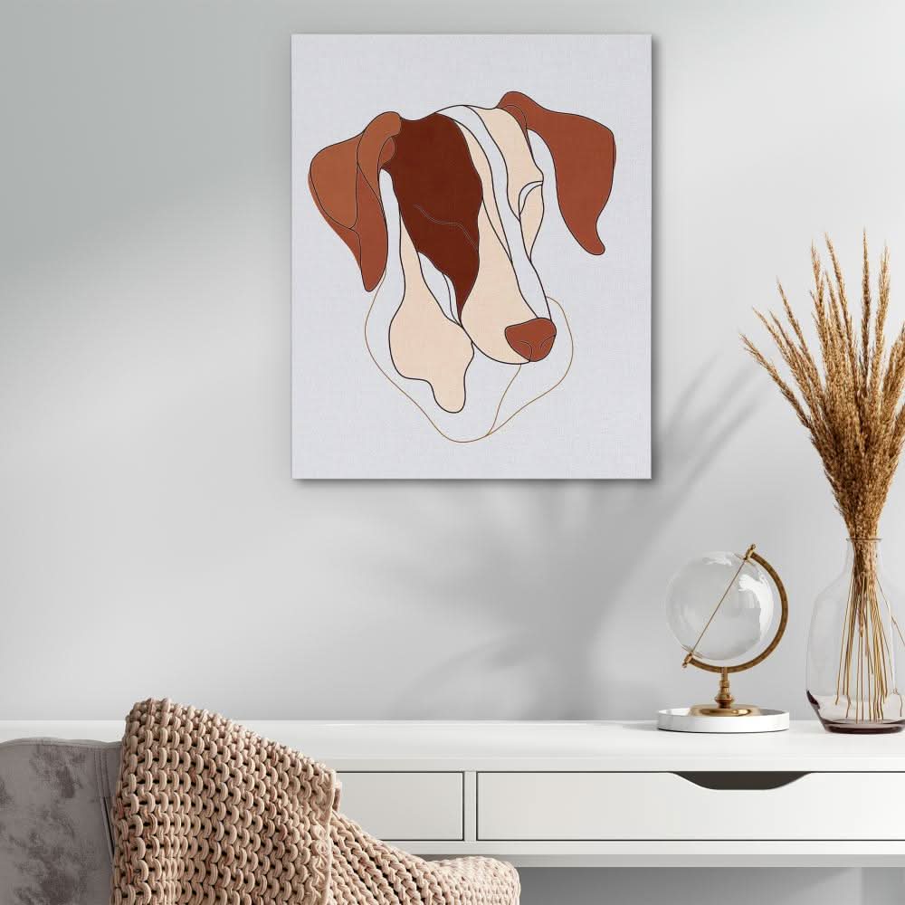Canine Contours - Brown Dog Canvas Print