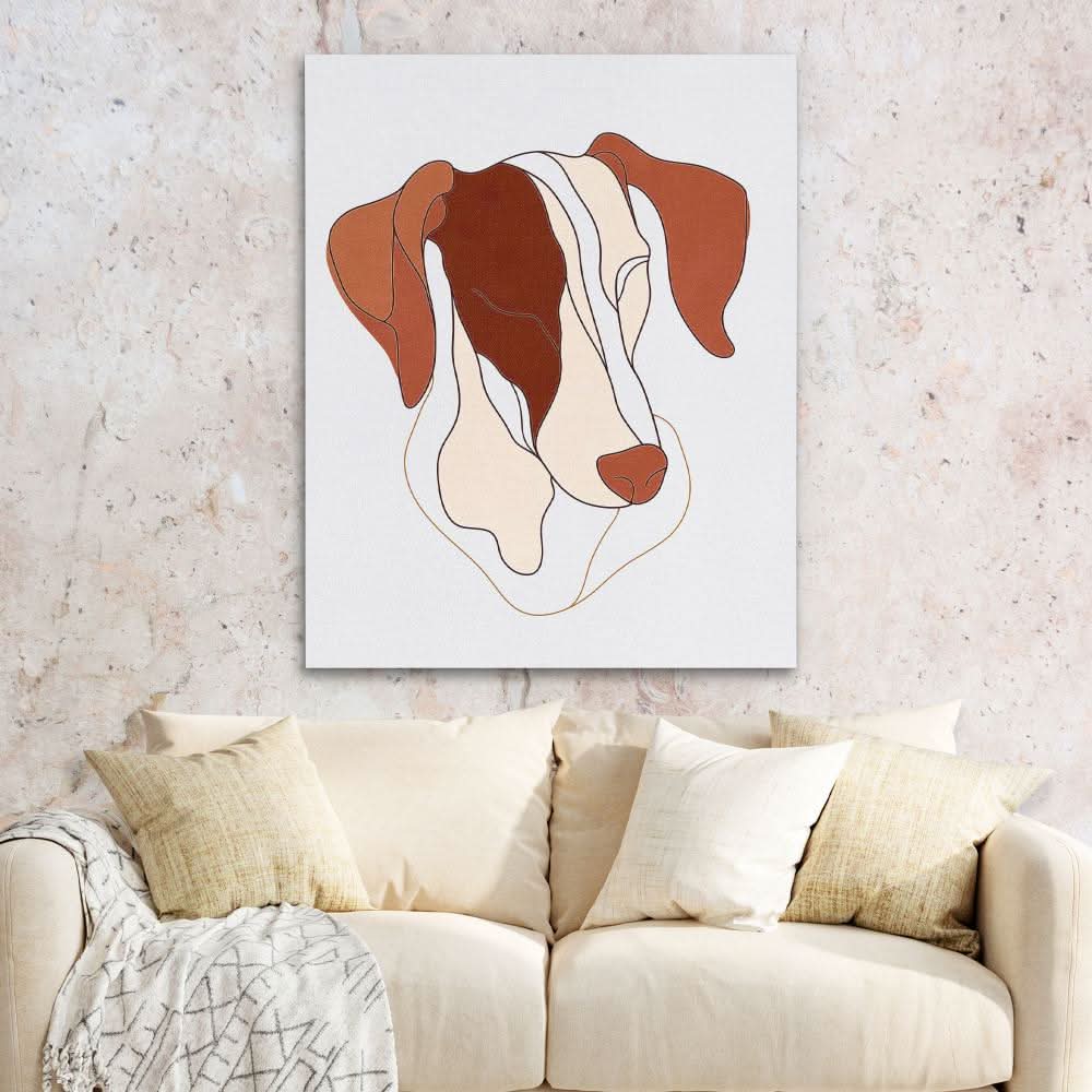Canine Contours - Dog Wall Art in Black Frame