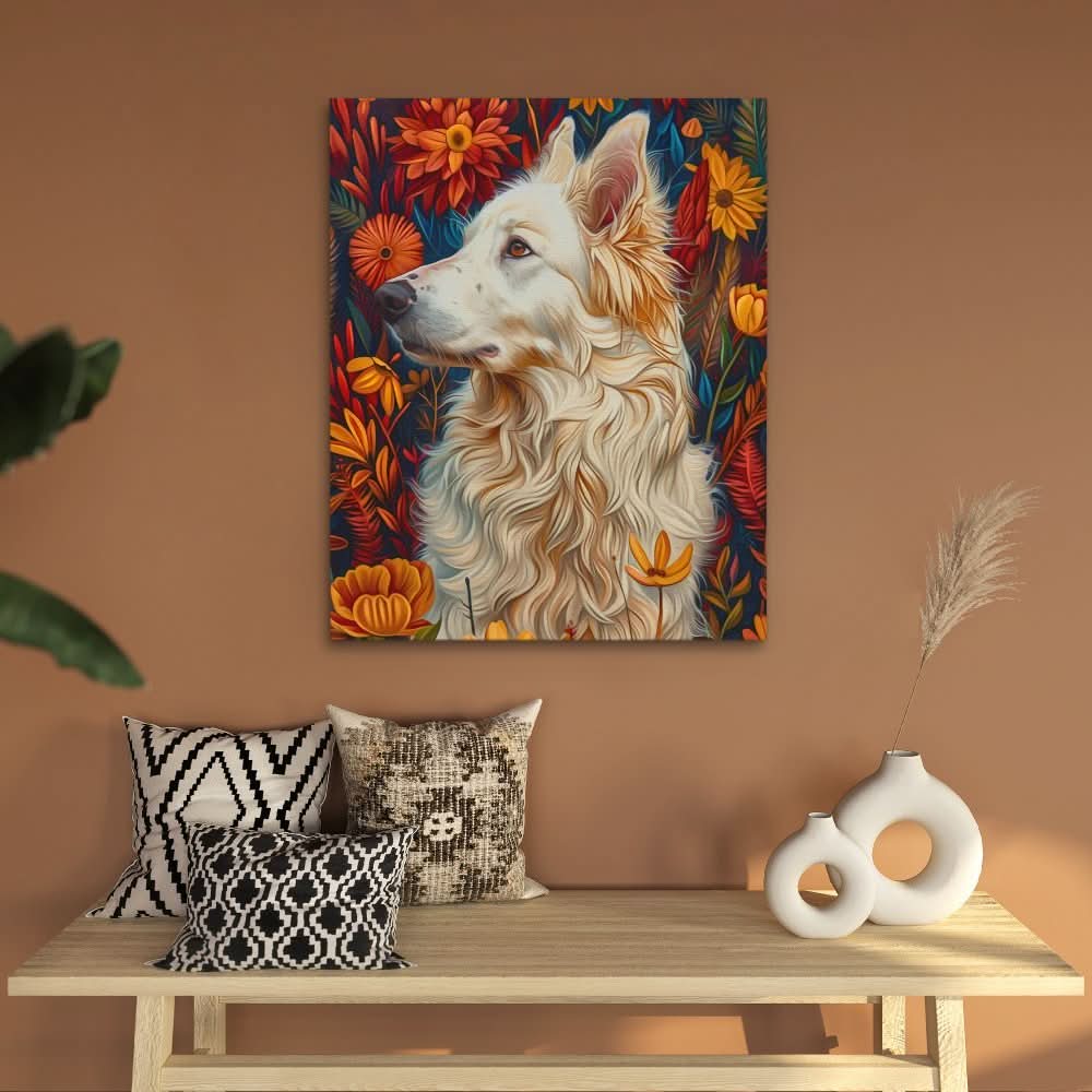 Canine Strokes - Colorful Dog Canvas Print