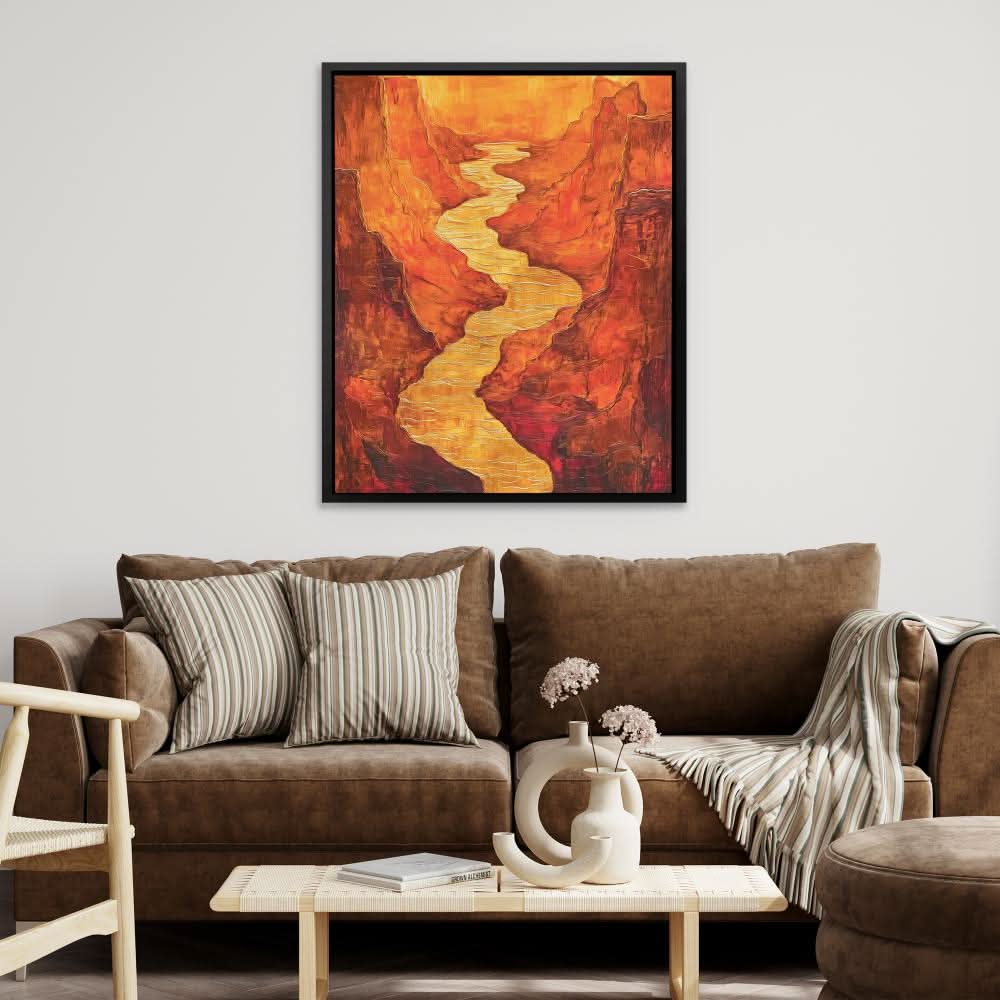Canyon Ablaze - Earth Tones Landscapes Canvas Print