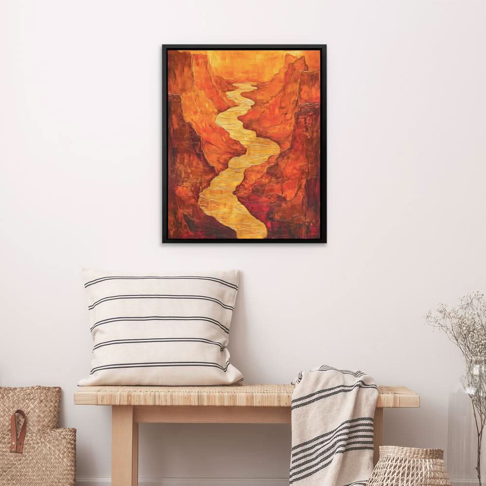 Canyon Ablaze - Earth Tones Wall Art for Living Room