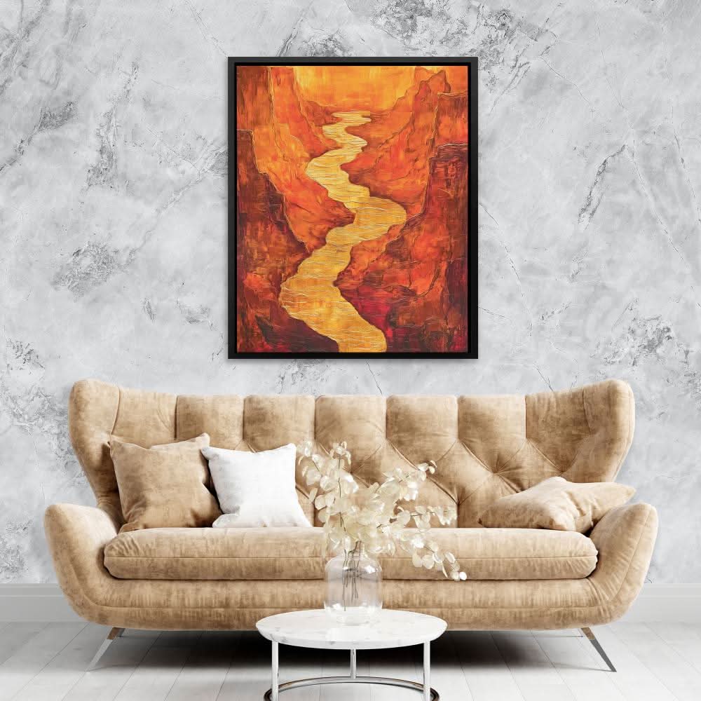 Canyon Ablaze - Earth Tones Canvas Wall Art