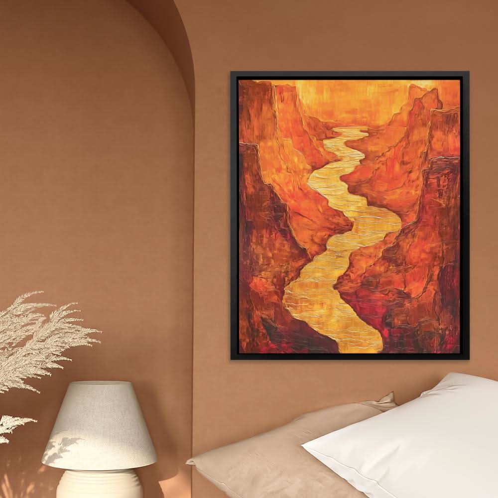 Canyon Ablaze - Wall Art in Black Frame