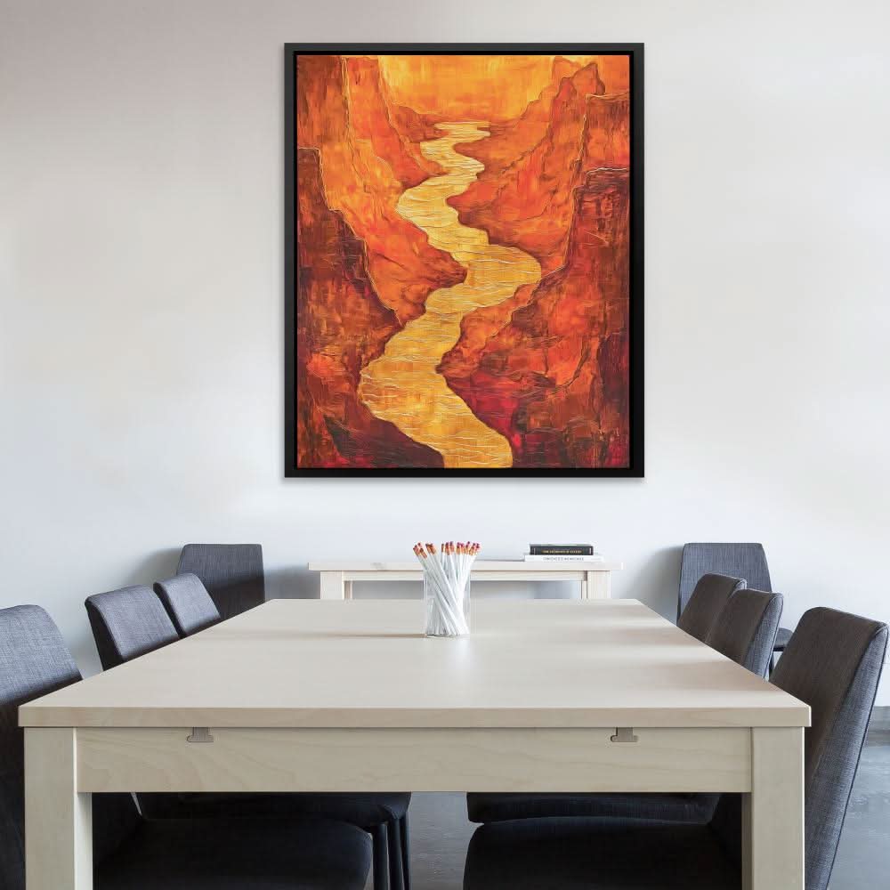 Canyon Ablaze - Landscapes Wall Art in Black Frame
