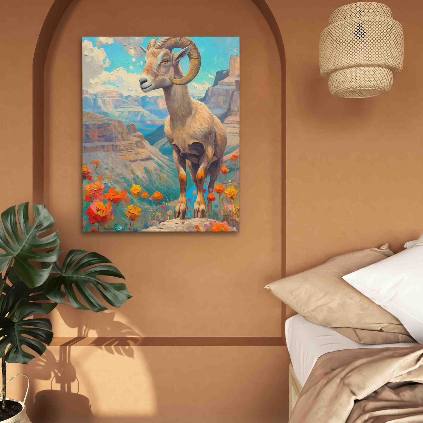 Canyon Ram - Wall Art in Black Frame