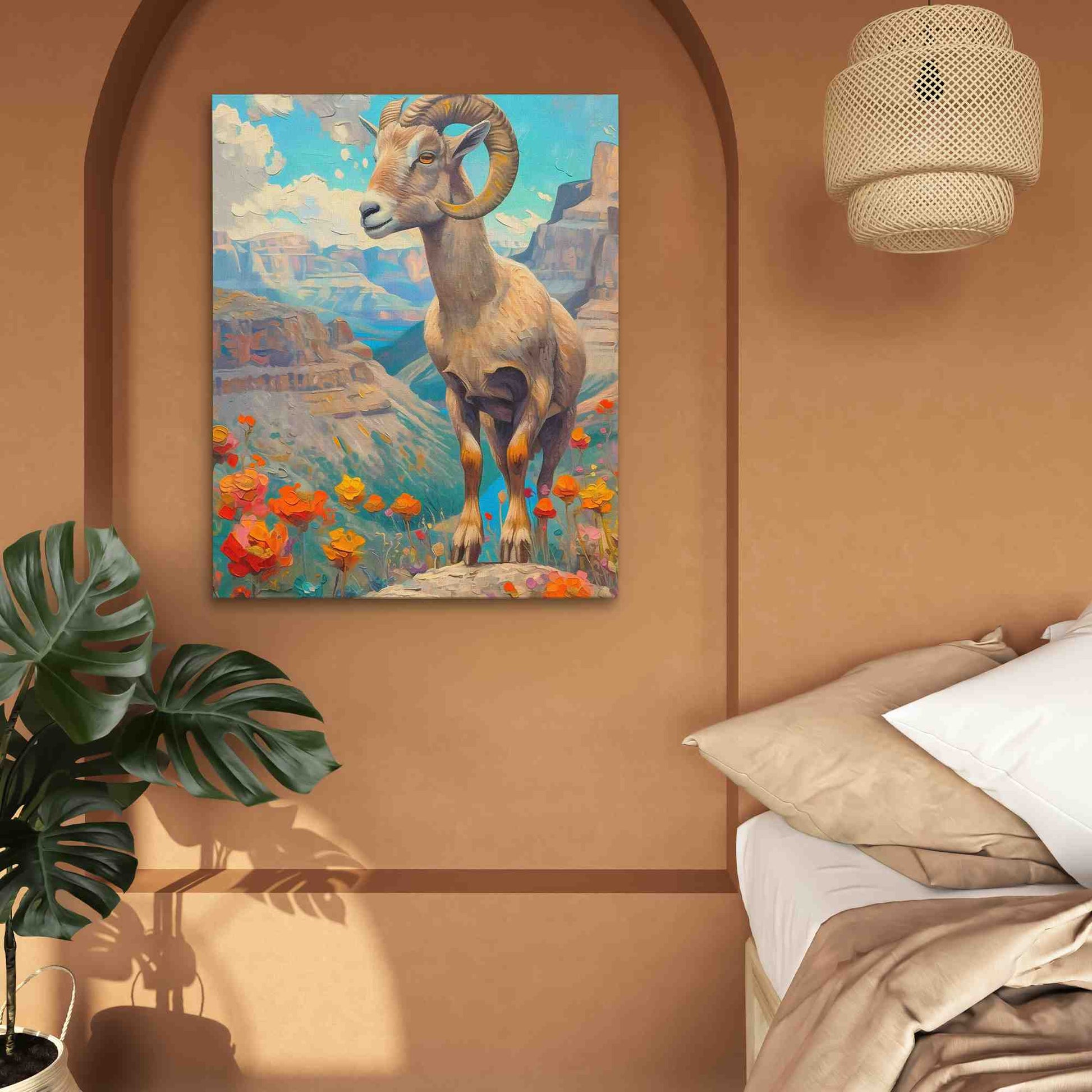 Canyon Ram - Wall Art in Black Frame