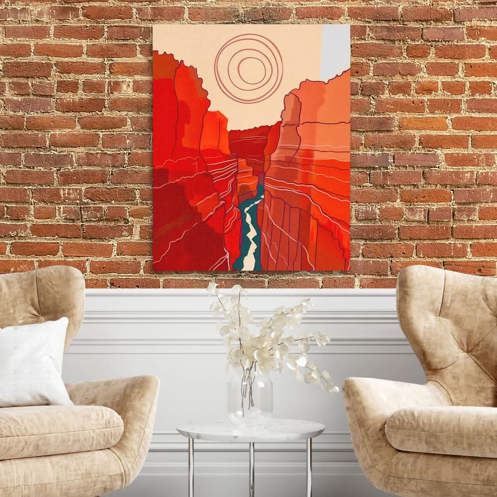 Canyon Sunset - Red Wall Art for Office