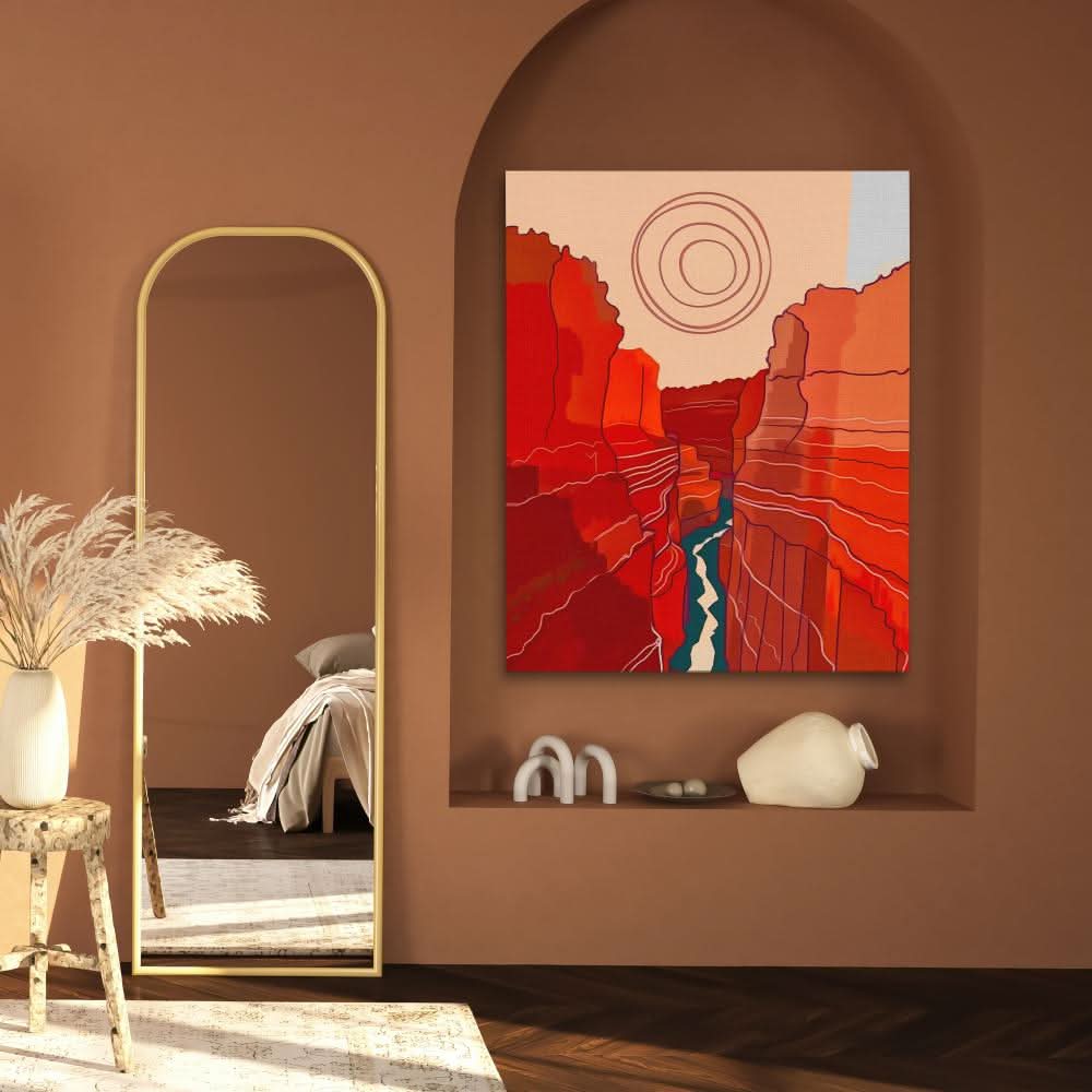Canyon Sunset - Desert Wall Art in Black Frame