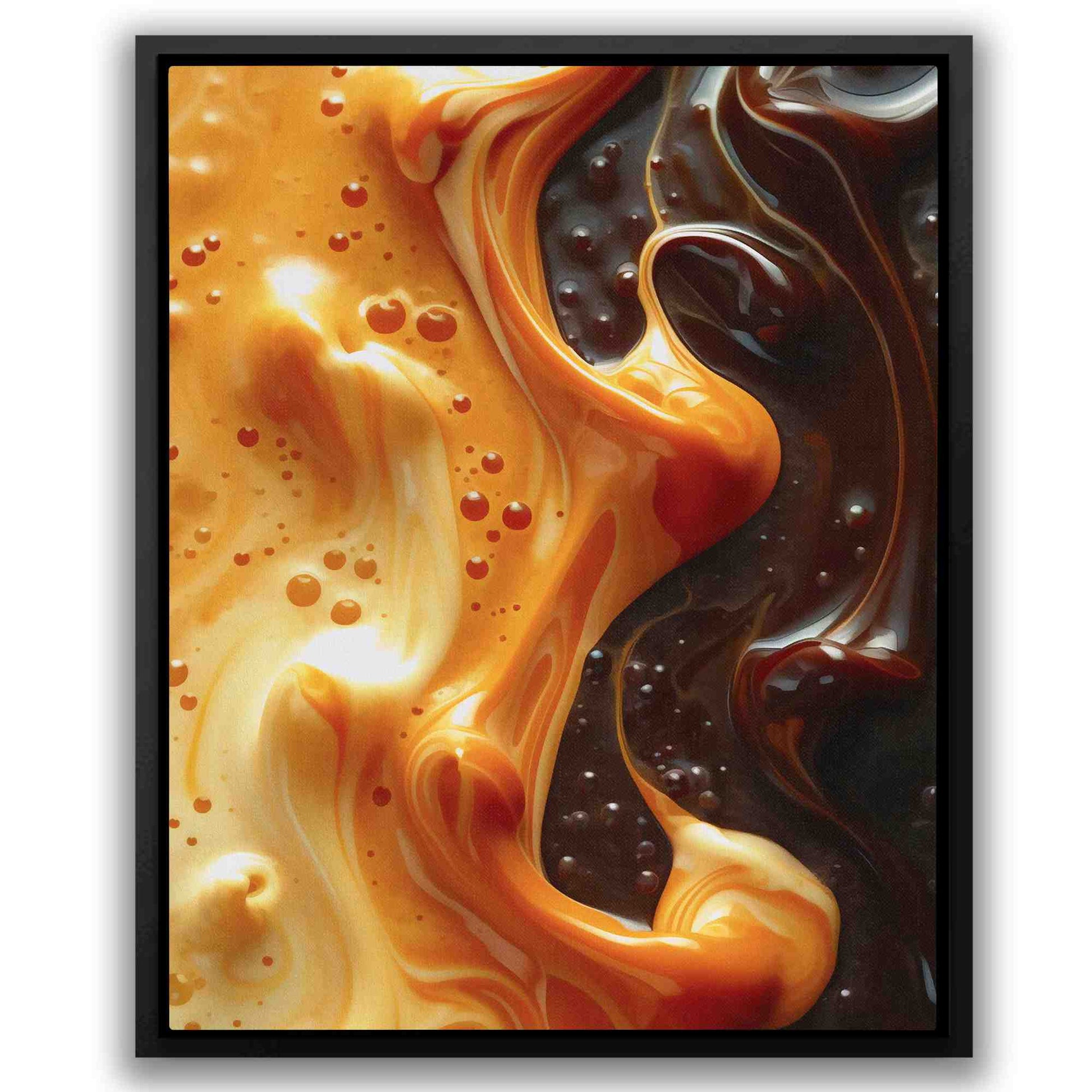 Caramel Swirl - Black Coffee Canvas Print