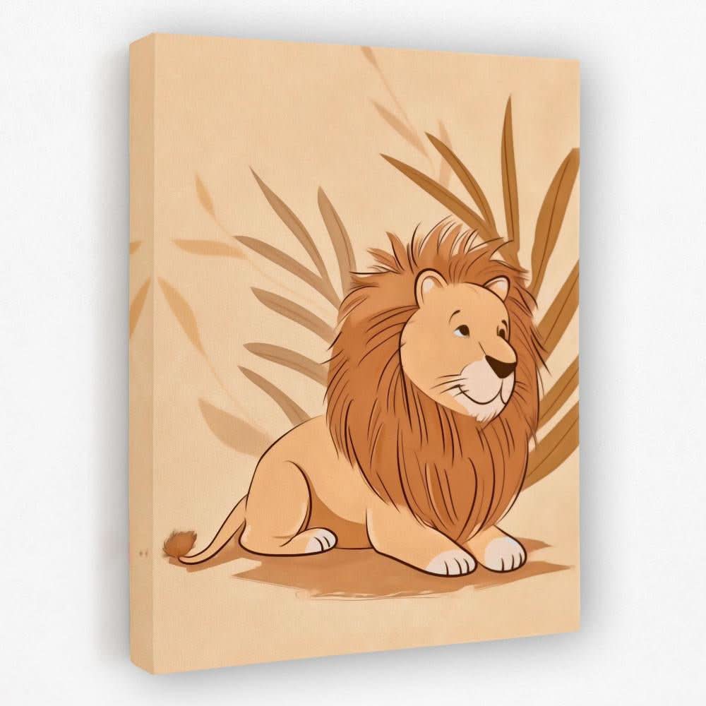 Cartoon Lion - Animals Canvas Wall Art