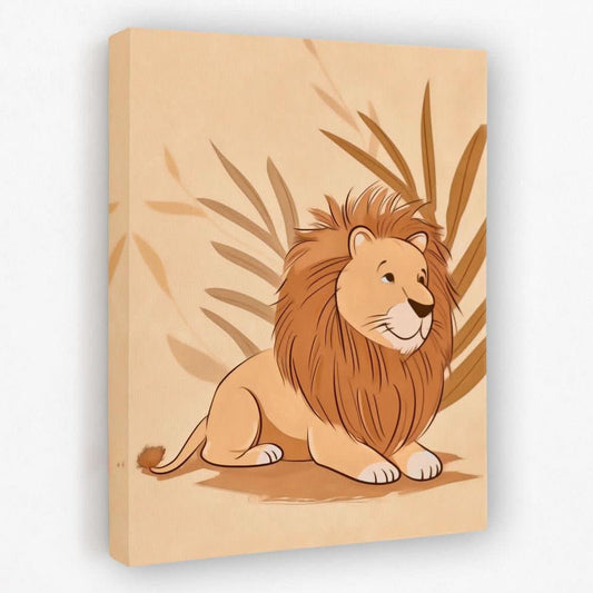 Cartoon Lion - Animals Canvas Wall Art