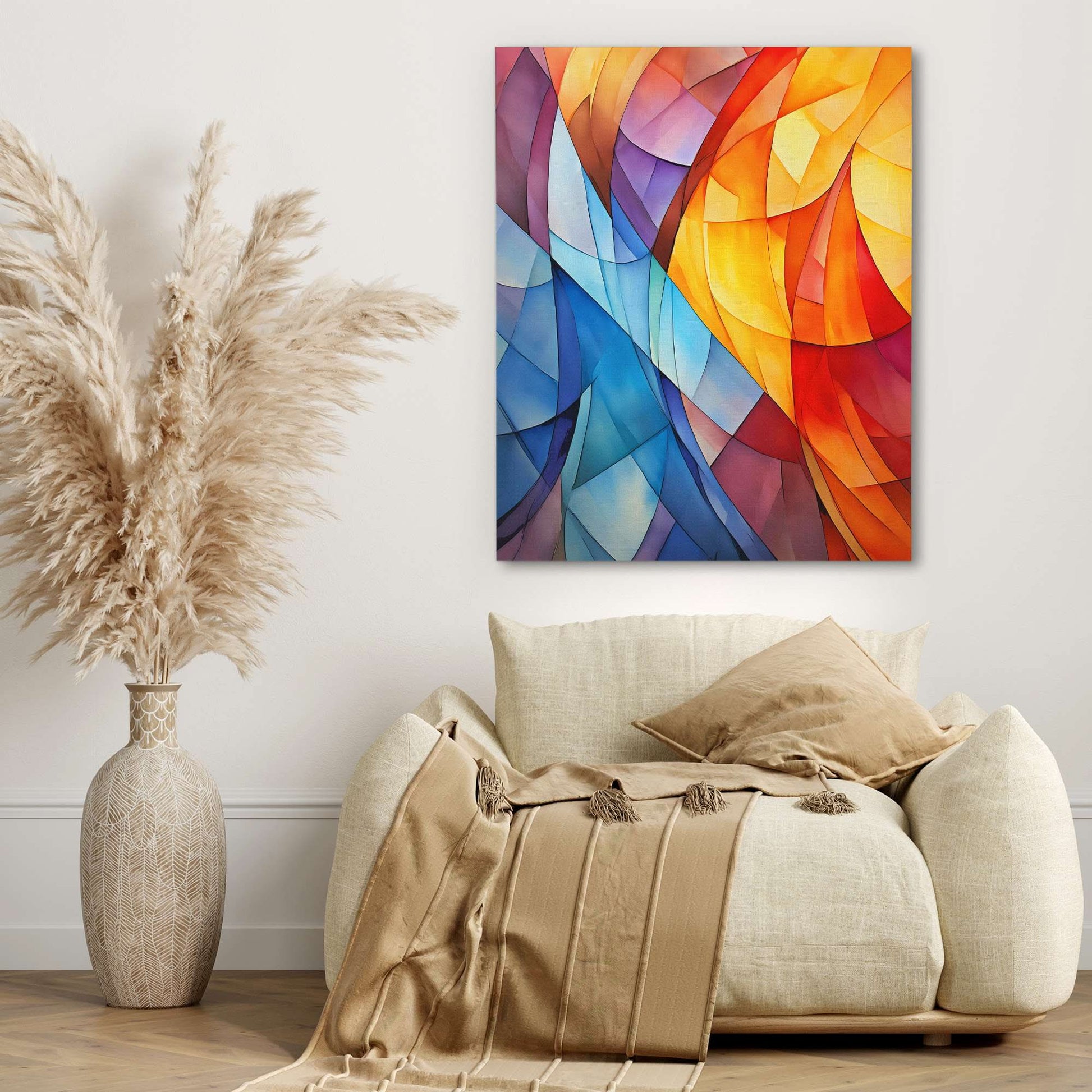Carved Palette - Rainbow Wall Art in Black Frame