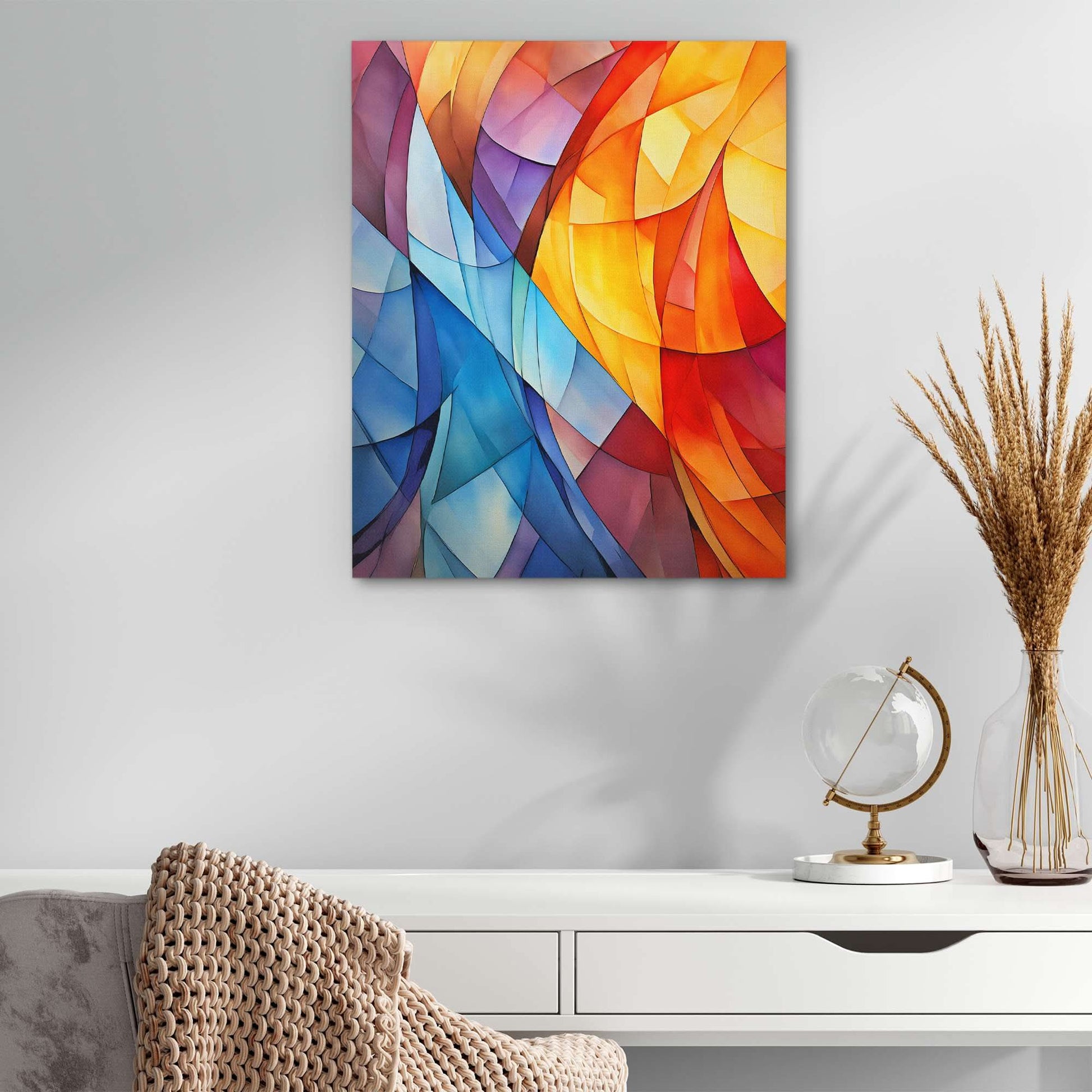 Carved Palette - Abstract Wall Art in Black Frame