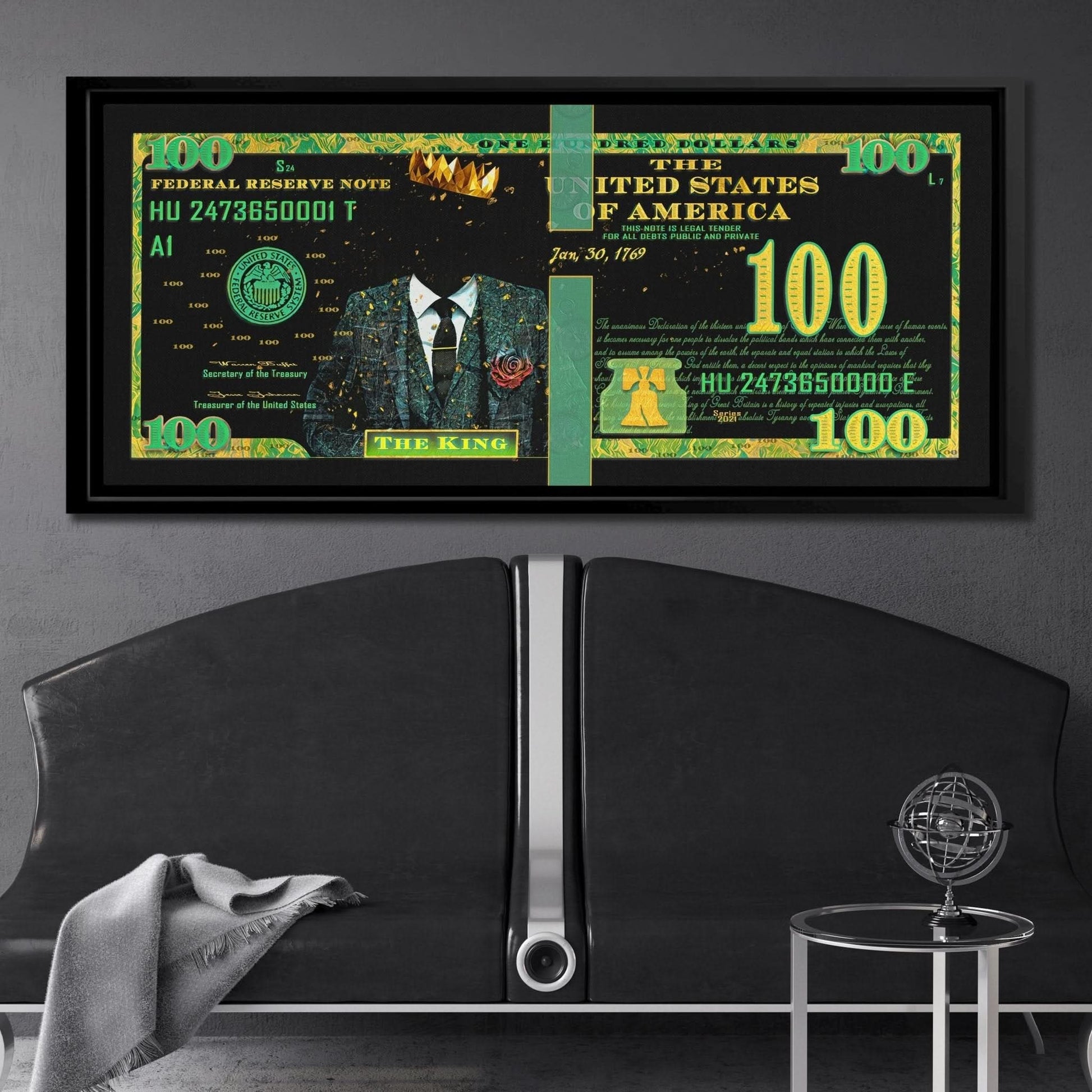Cash King $100 Bill - Finance Canvas Print