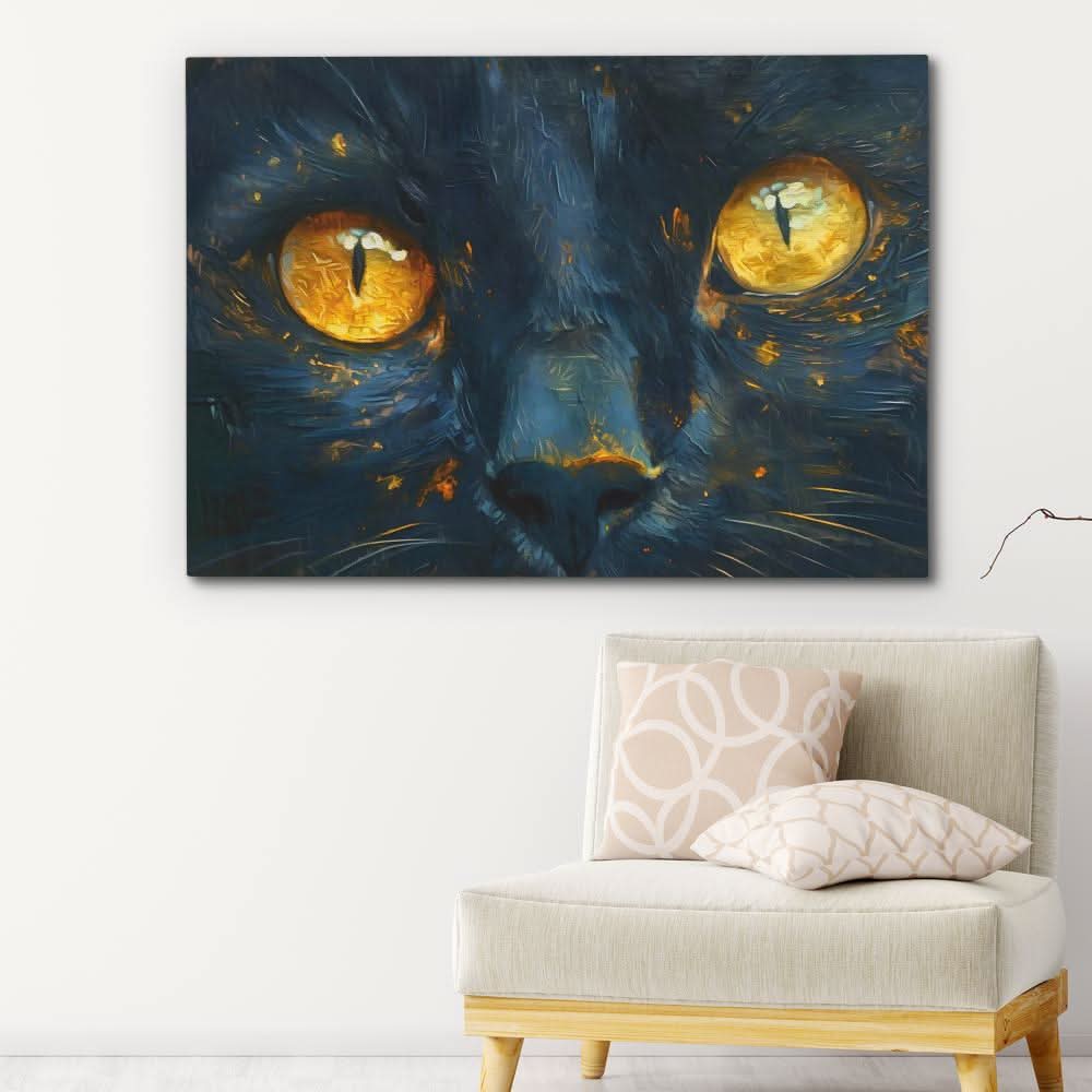 Cat Close Up - Animals Art for Bedroom