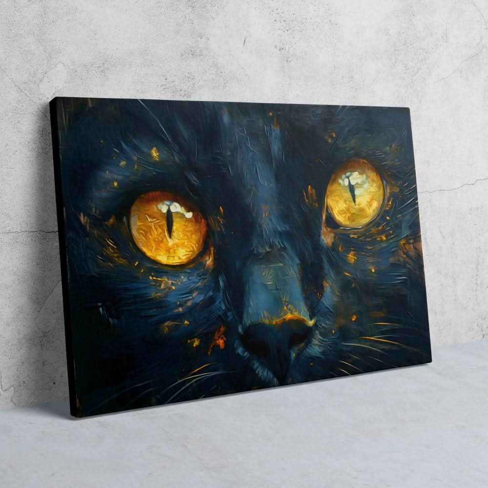 Cat Close Up - Wall Art in Black Frame