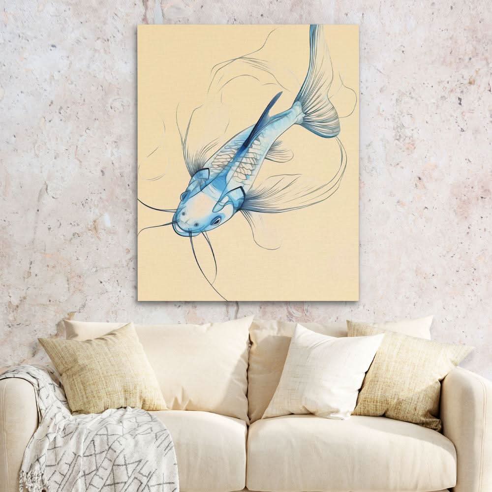 Catfish Catch - Large Contemporary Canvas Print