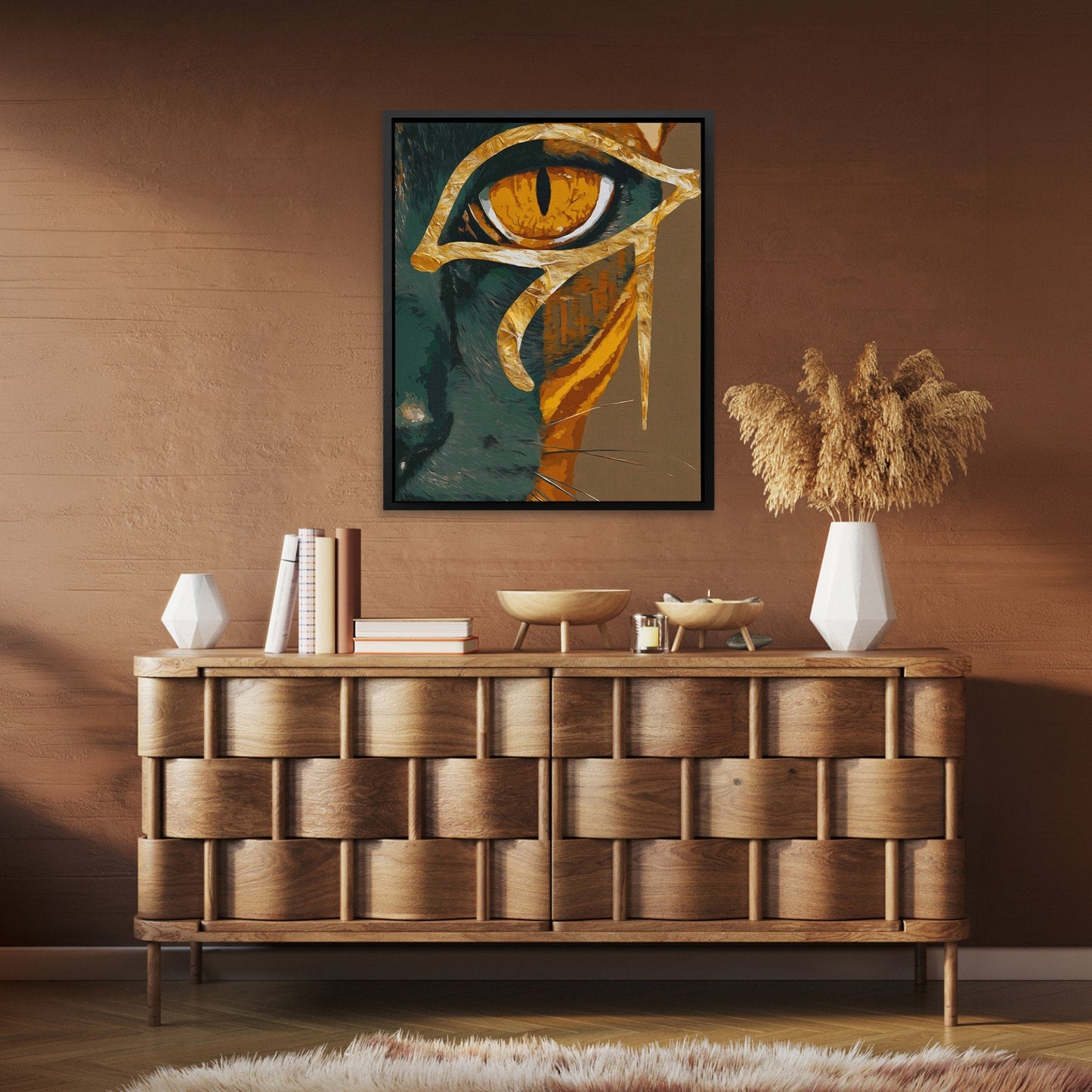 Cat's Amber Fire - Luxury Wall Art