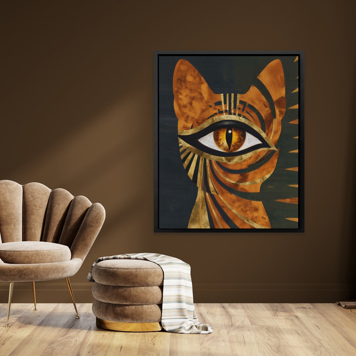 Cat's Ancient Fire - Luxury Wall Art