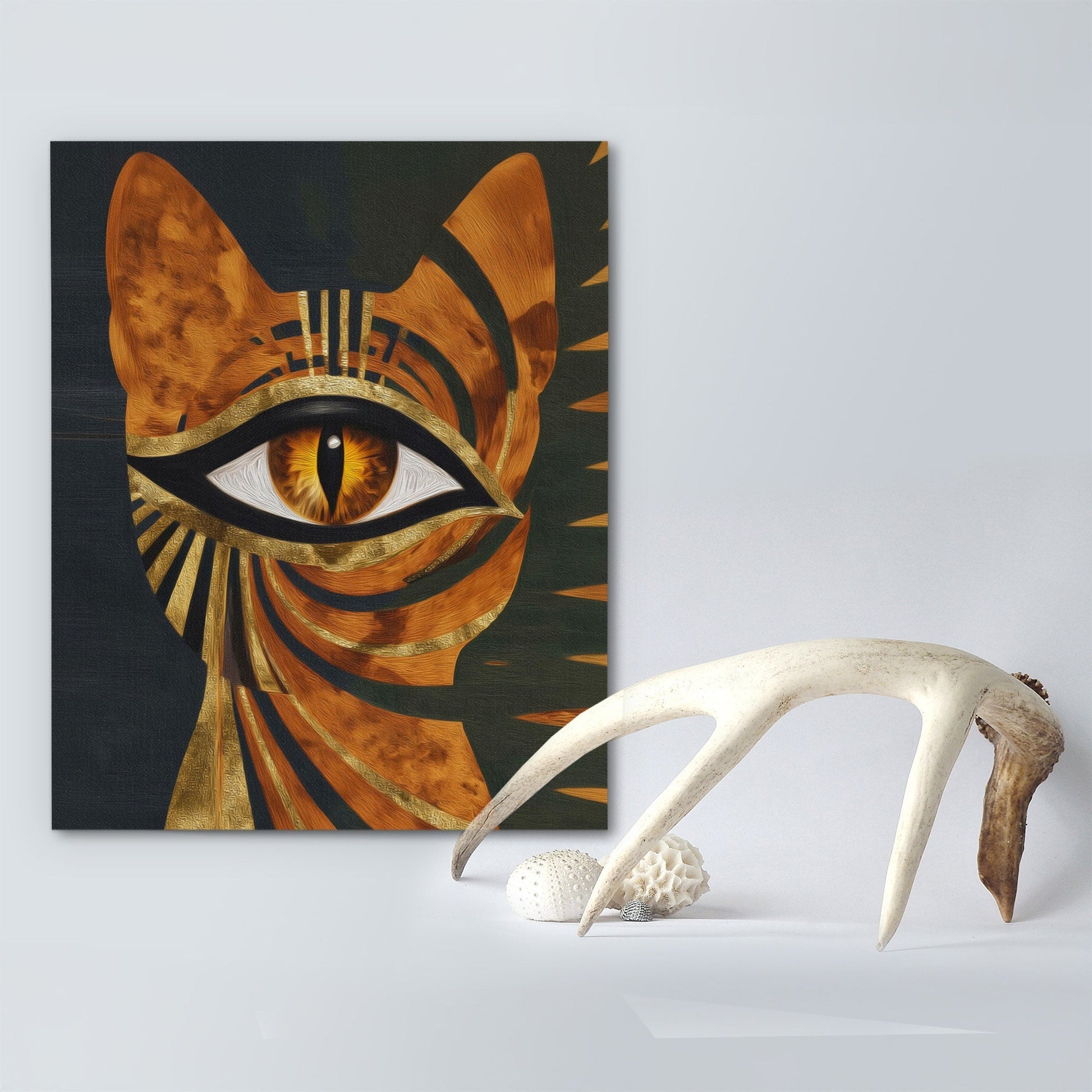 Cat's Ancient Fire - Luxury Wall Art