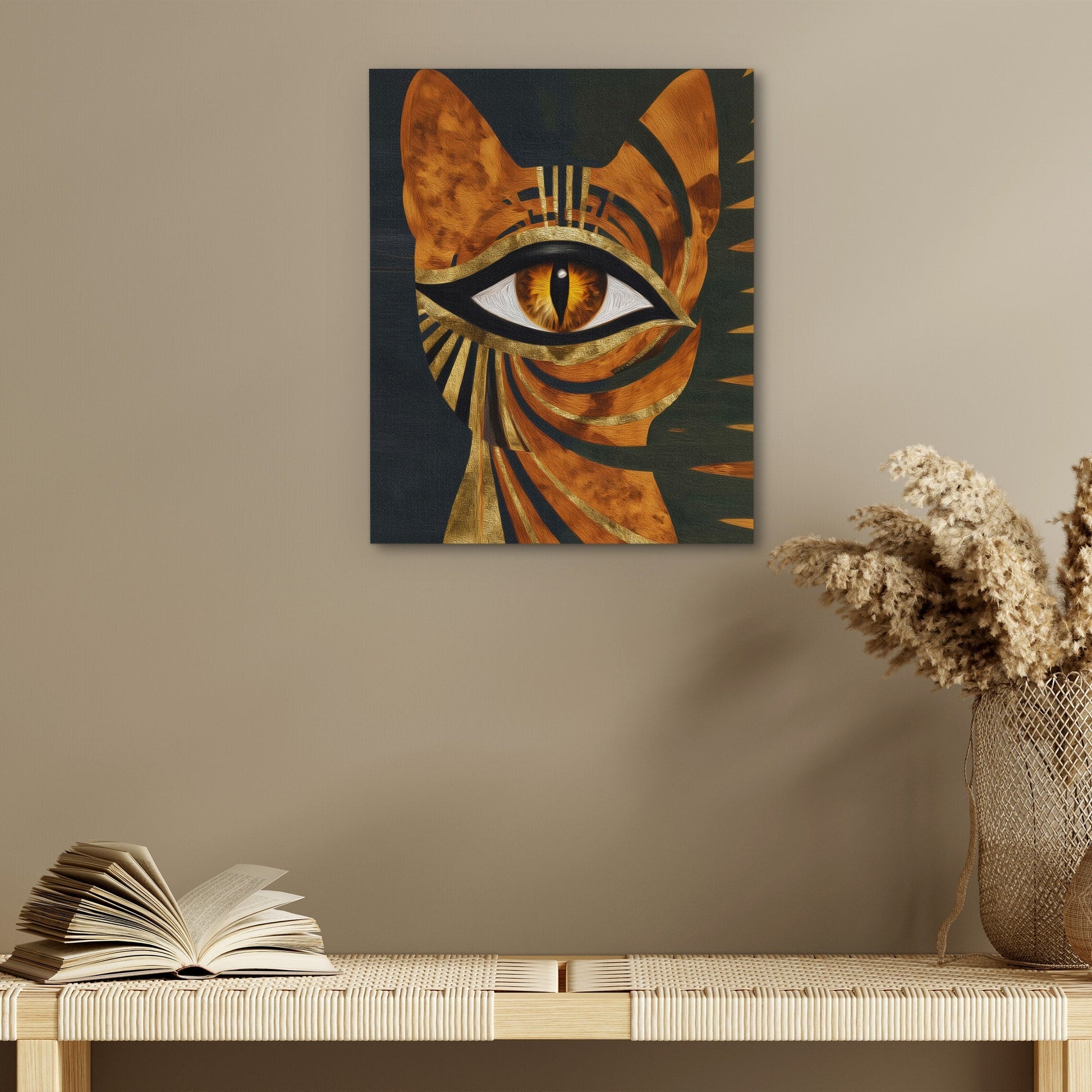 Cat's Ancient Fire - Luxury Wall Art