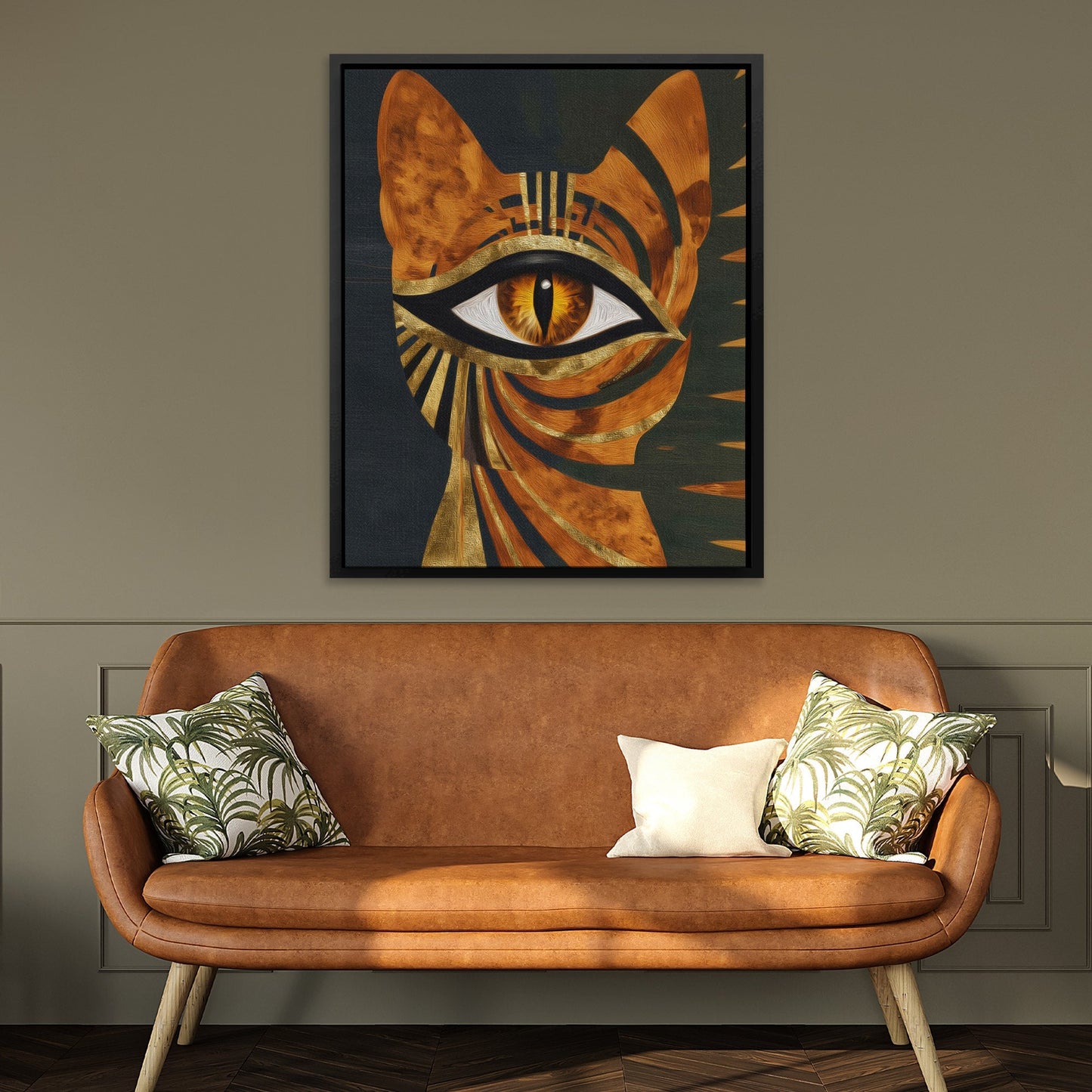 Cat's Ancient Fire - Luxury Wall Art