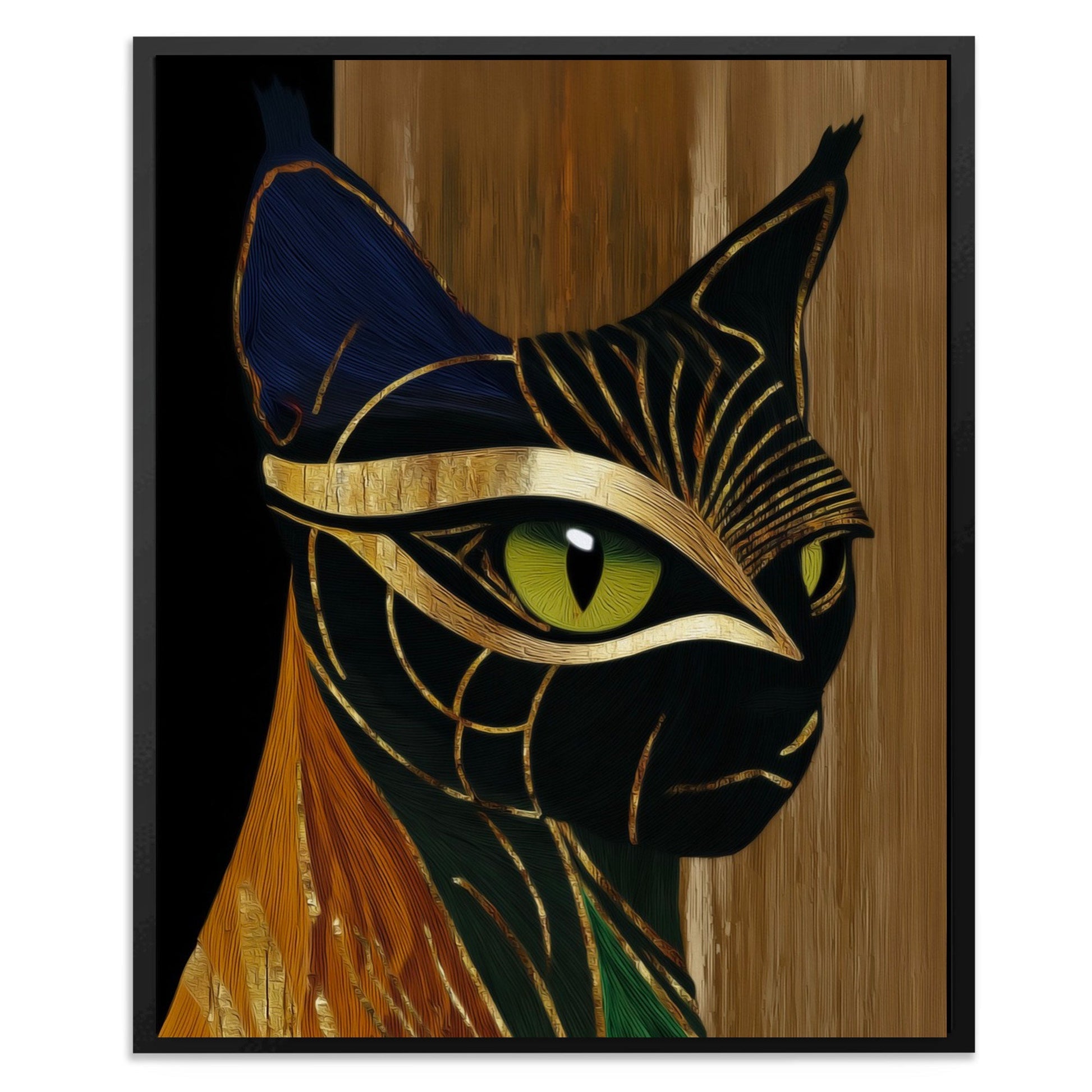 Cat's Emerald Vision - Luxury Wall Art