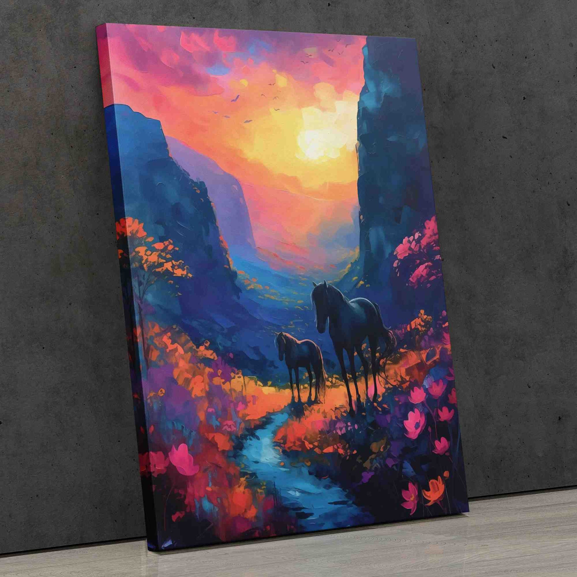 Celestial Cascade - Surrealism Colorful Canvas Wall Art