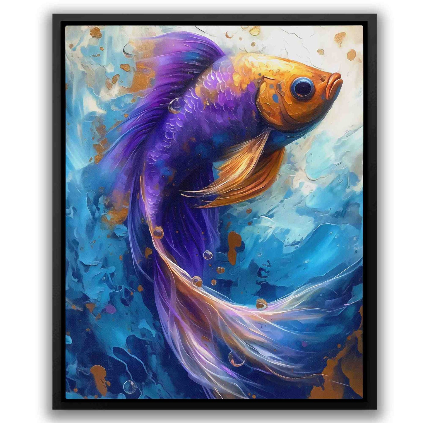 Celestial Dance - Blue Betta Fish Canvas Print