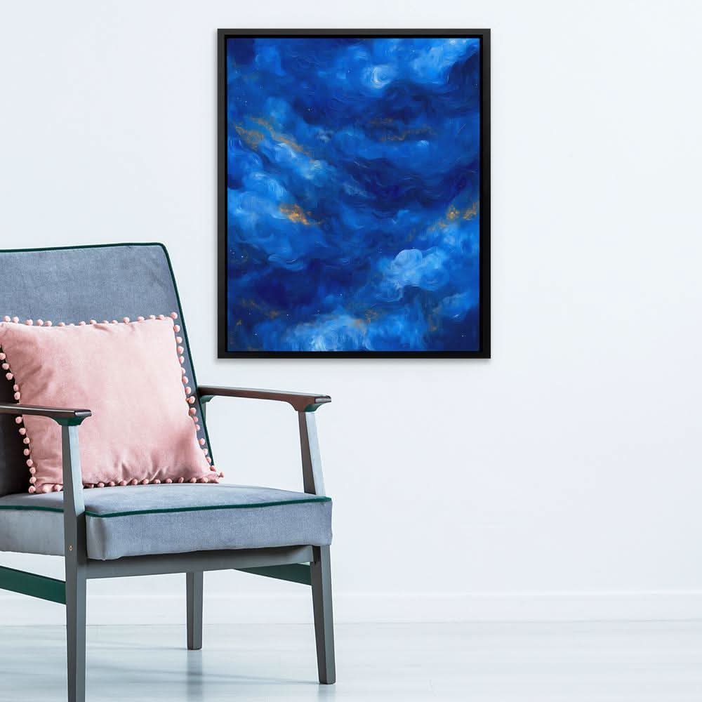 Celestial Drift - Blue Wall Art for Living Room