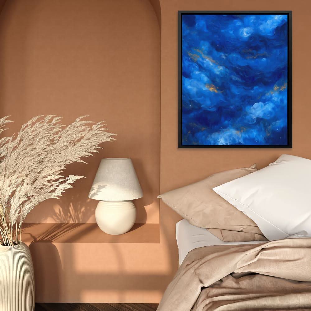 Celestial Drift - Blue Navy Blue Canvas Print