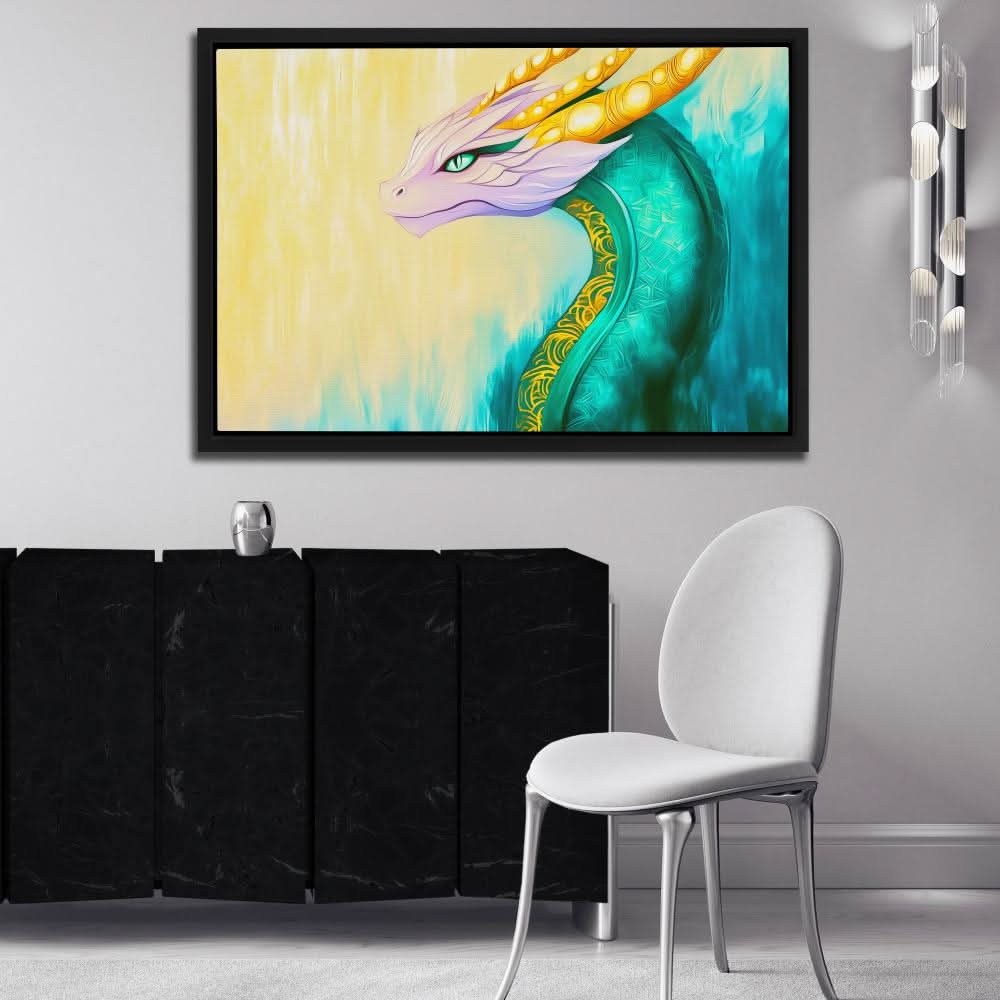 Celestial Guardian Dragon - Large Fantasy Canvas Print