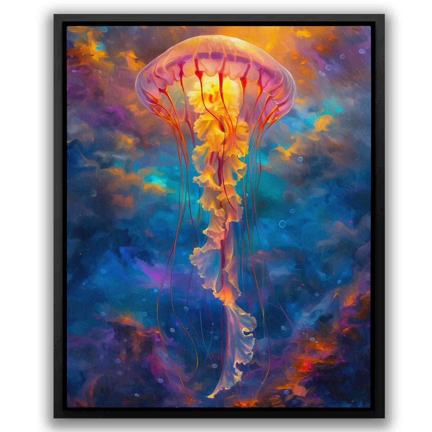 Celestial Jellyfish - Wall Art in Black Frame