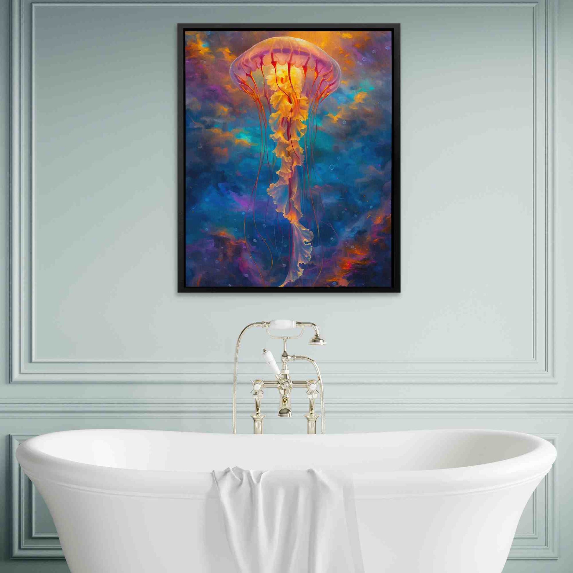 Celestial Jellyfish - Blue Celestial Canvas Print