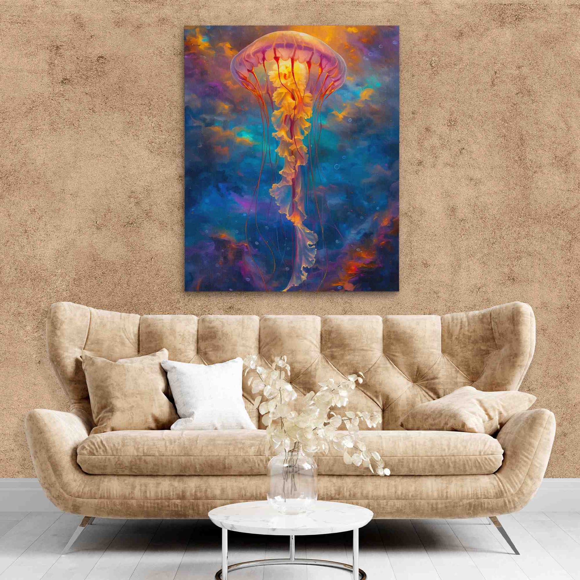 Celestial Jellyfish - Celestial Wall Art in Black Frame