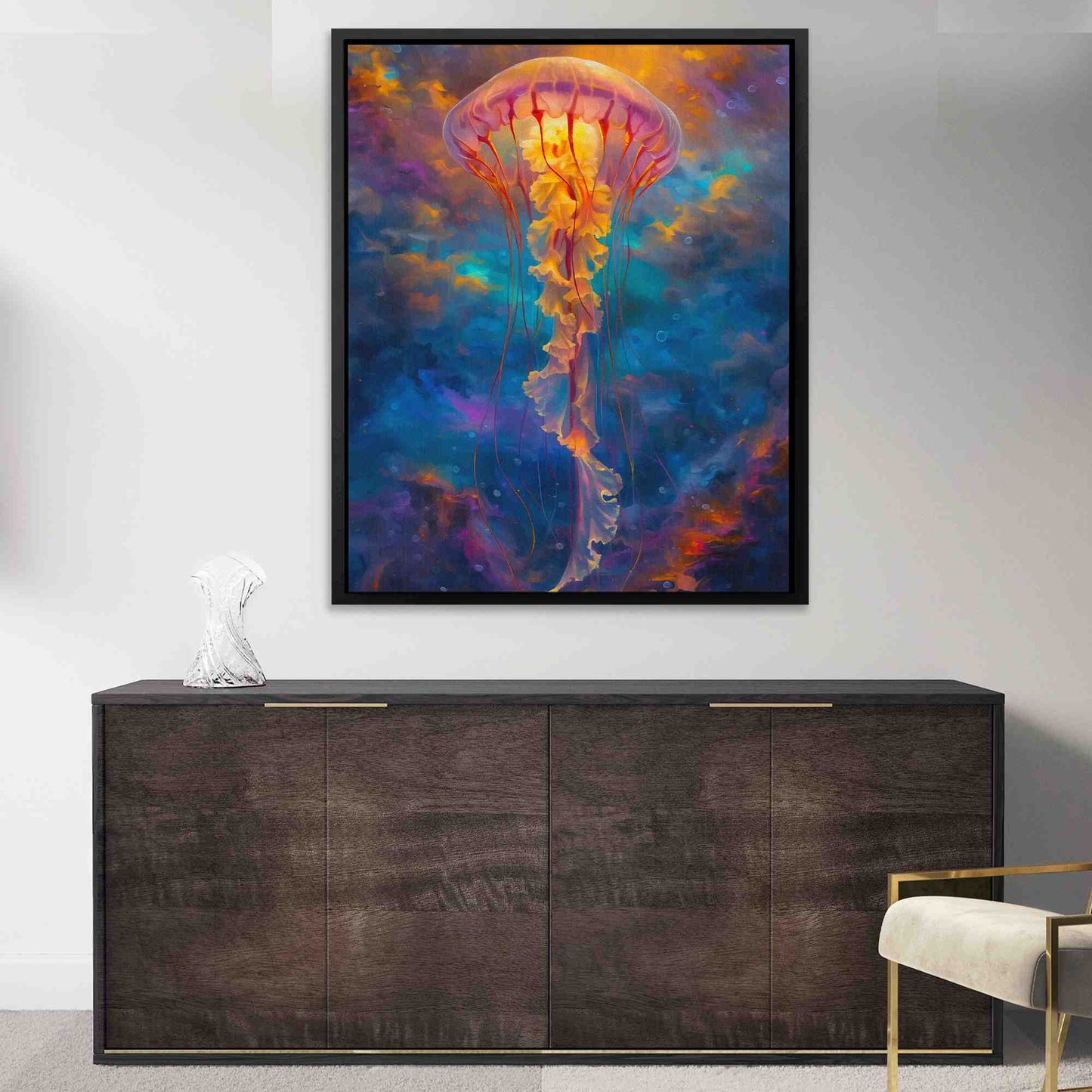 Celestial Jellyfish - Blue Canvas Wall Art