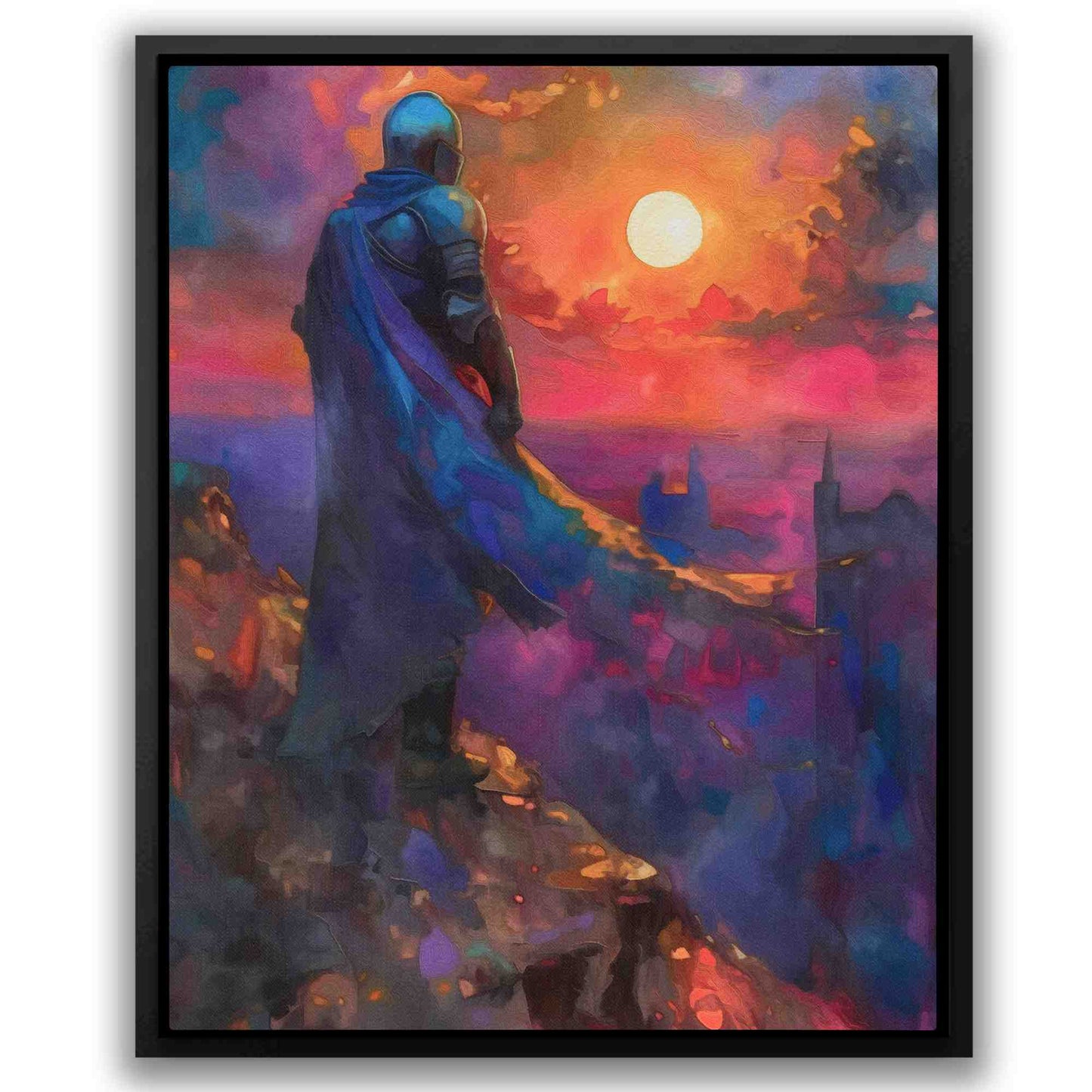 Celestial Shadows - Fantasy Wall Art in Black Frame