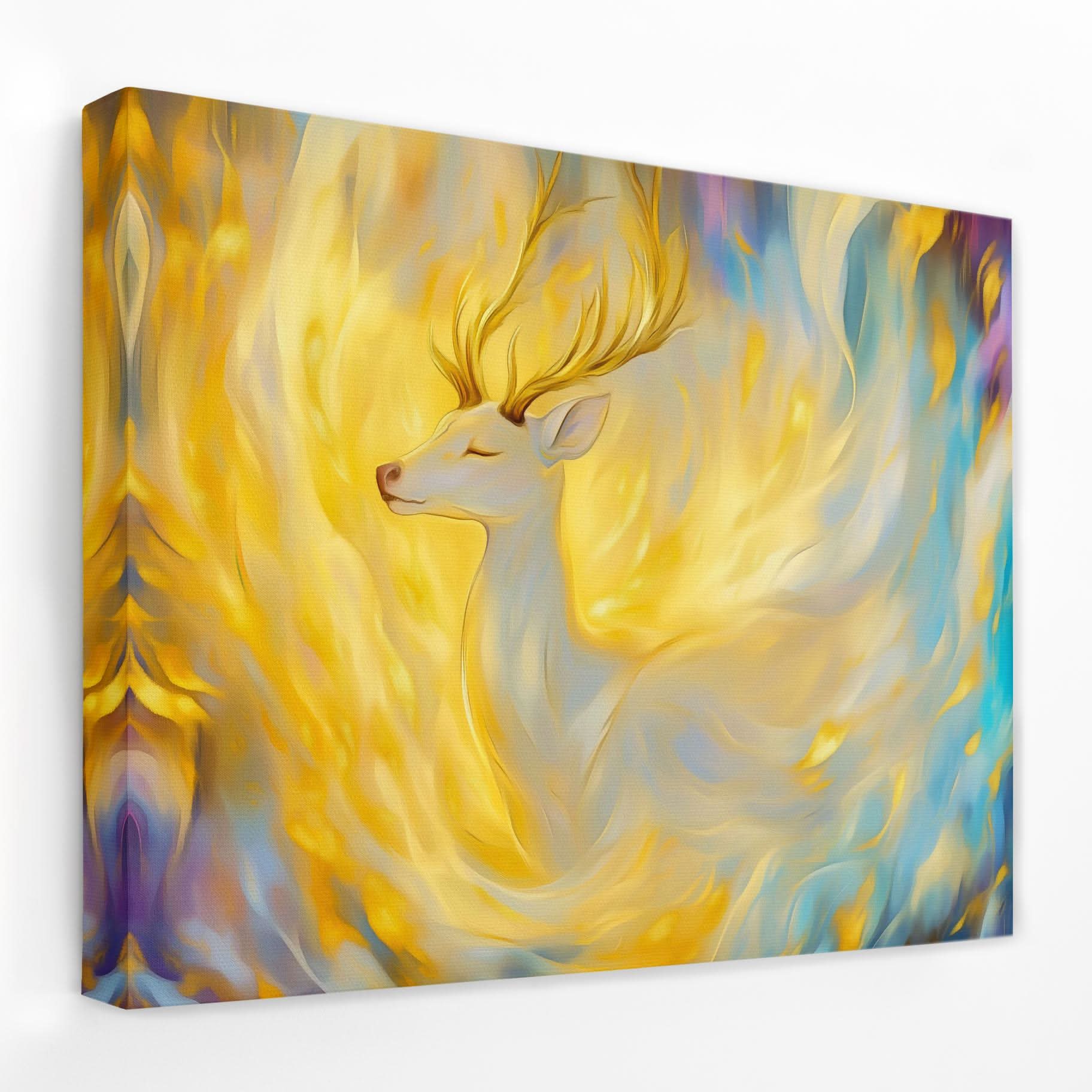 Celestial Stag - Deer Canvas Wall Art