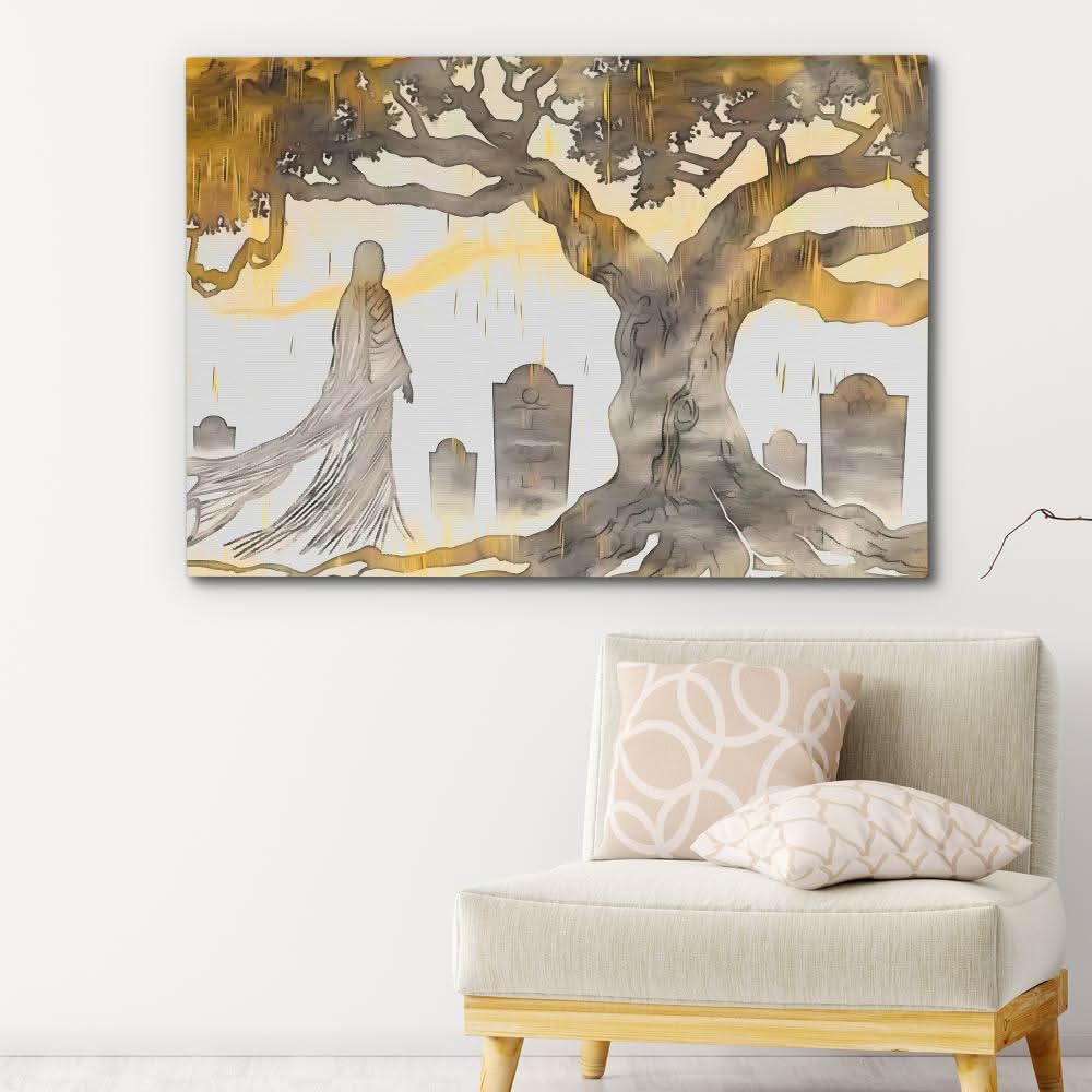 Cemetery Ghost - Oversized Art Prints Canvas Wall Art
