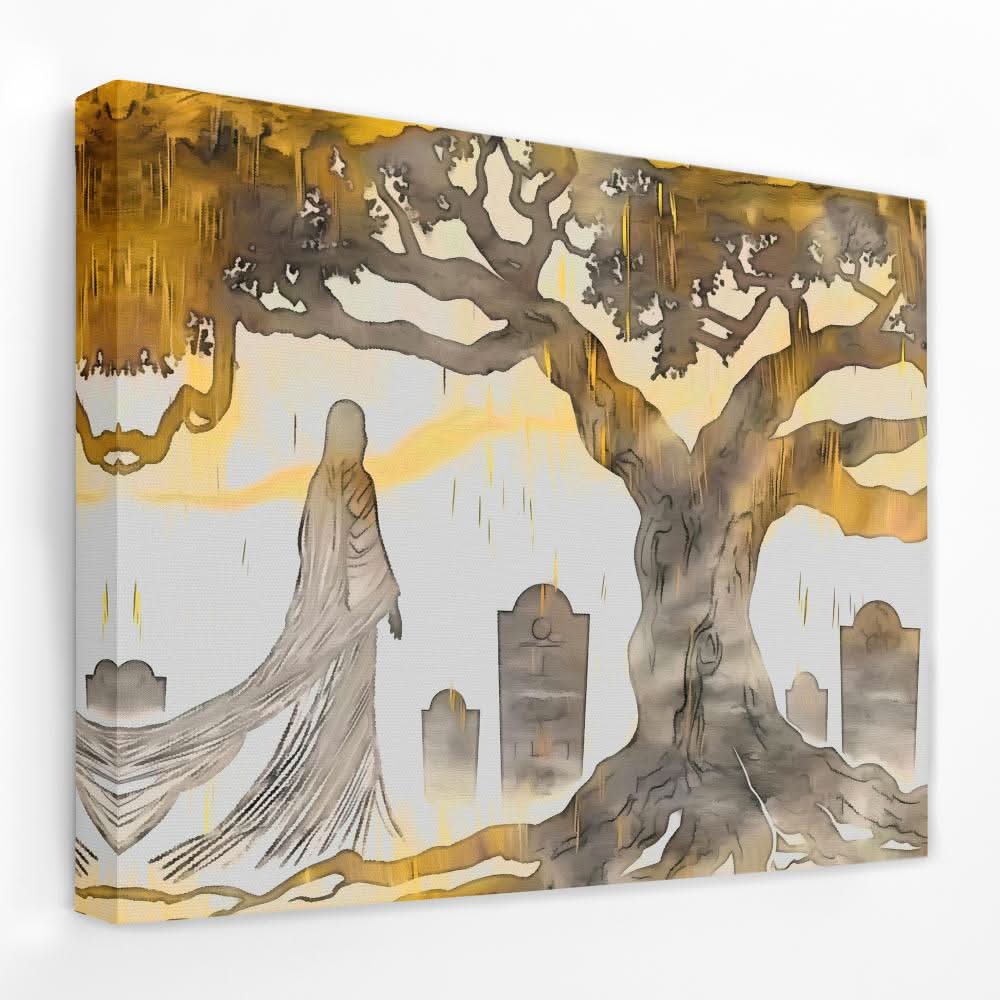Cemetery Ghost - Art Prints Canvas Wall Art