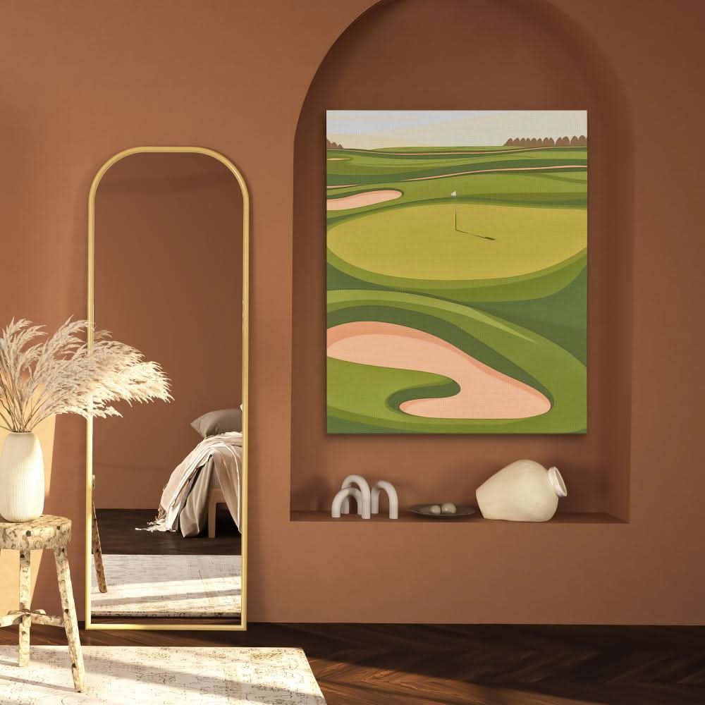 Center Pin Placement - Green Canvas Wall Art