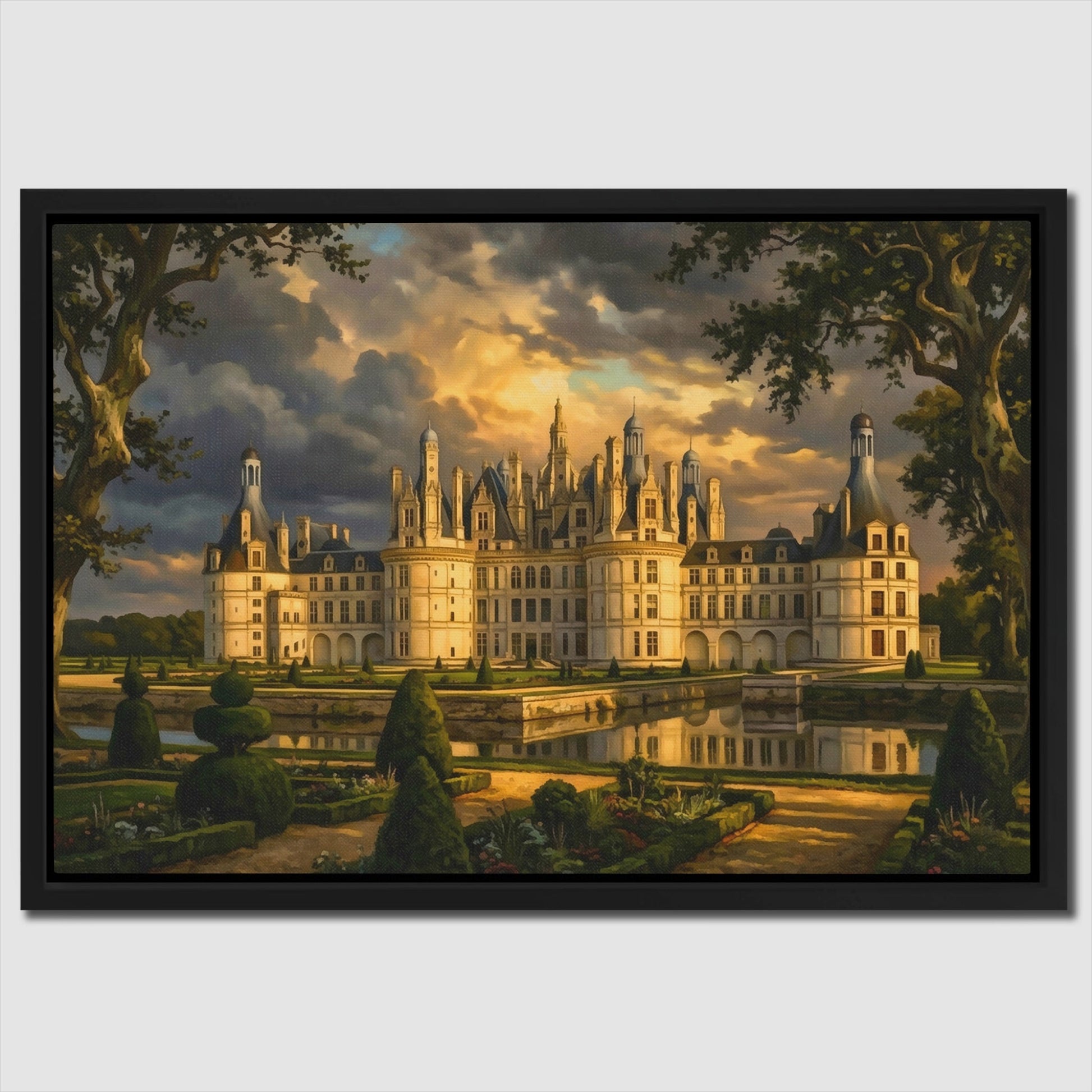 Chambord Castle Twilight Reflection