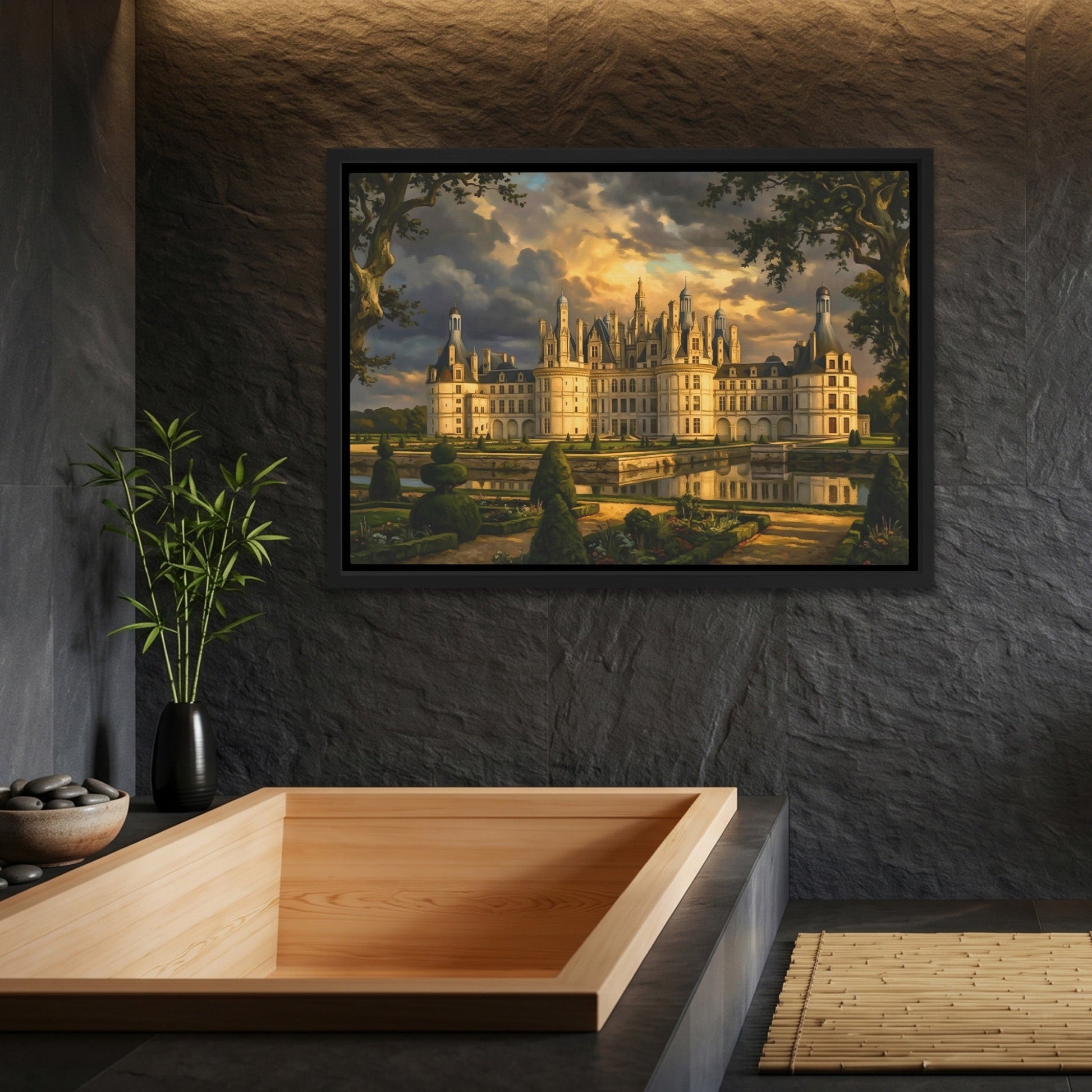 Chambord Castle Twilight Reflection