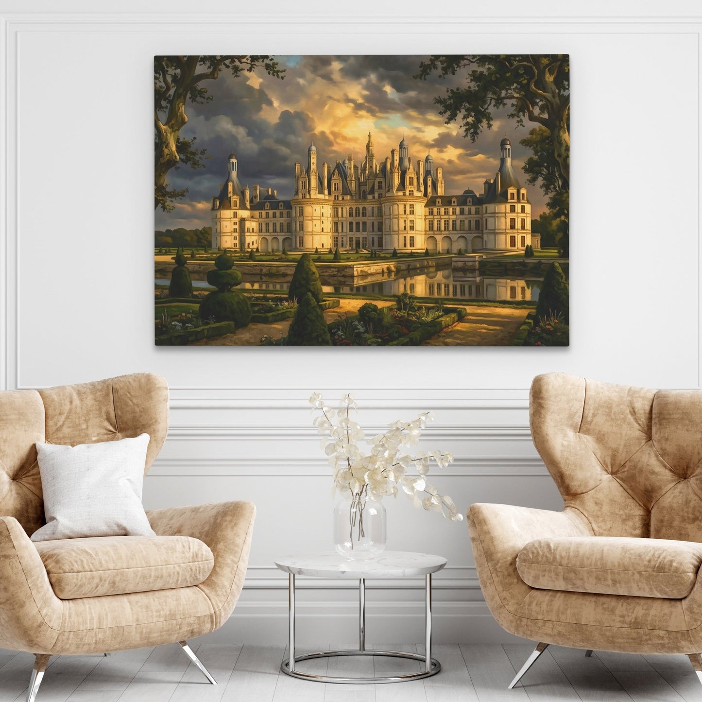 Chambord Castle Twilight Reflection