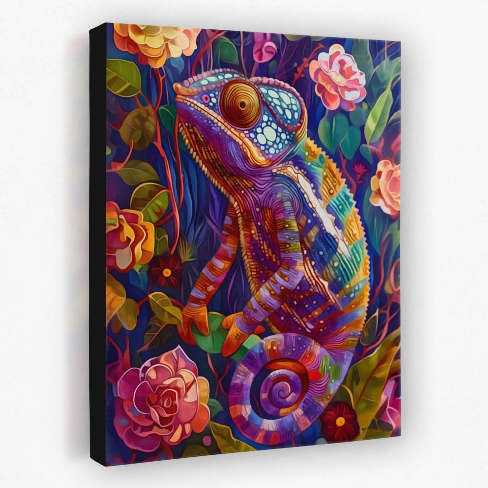 Chameleon Gaze - Animals Canvas Wall Art