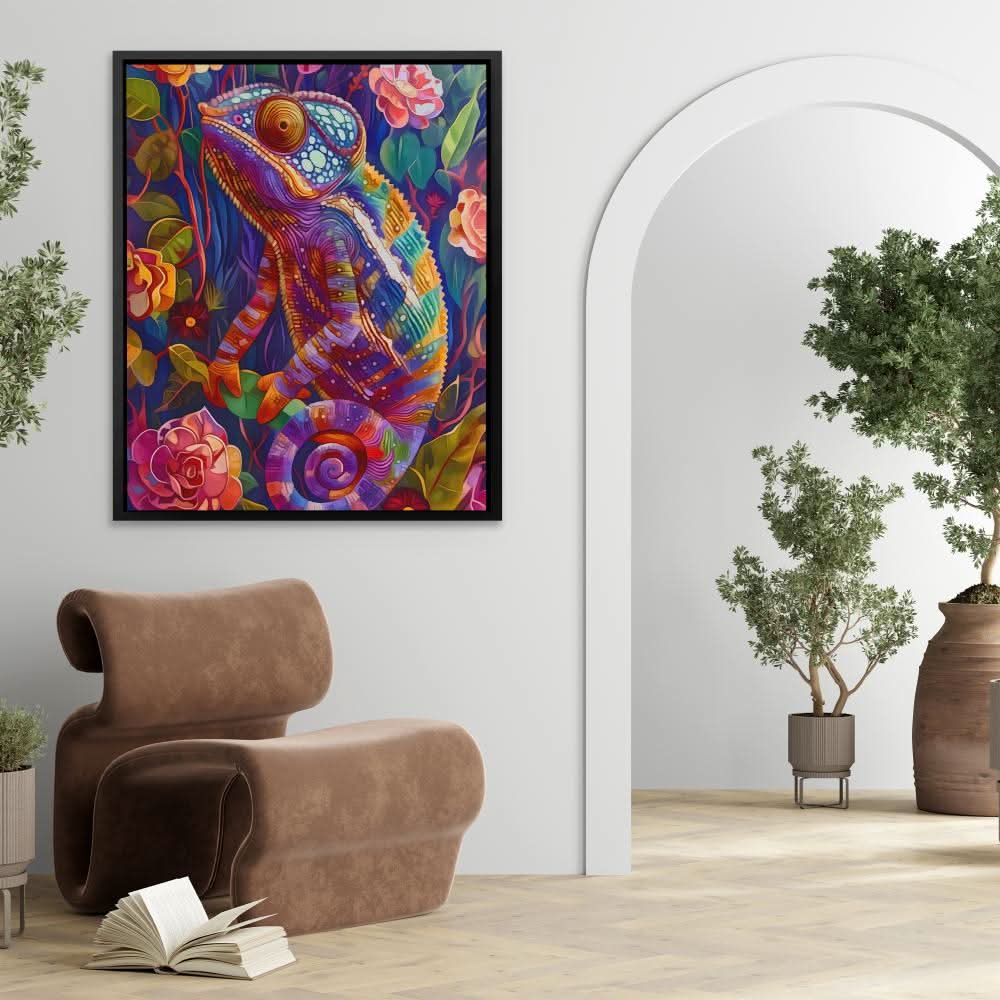 Chameleon Gaze - Purple Wall Art for Office