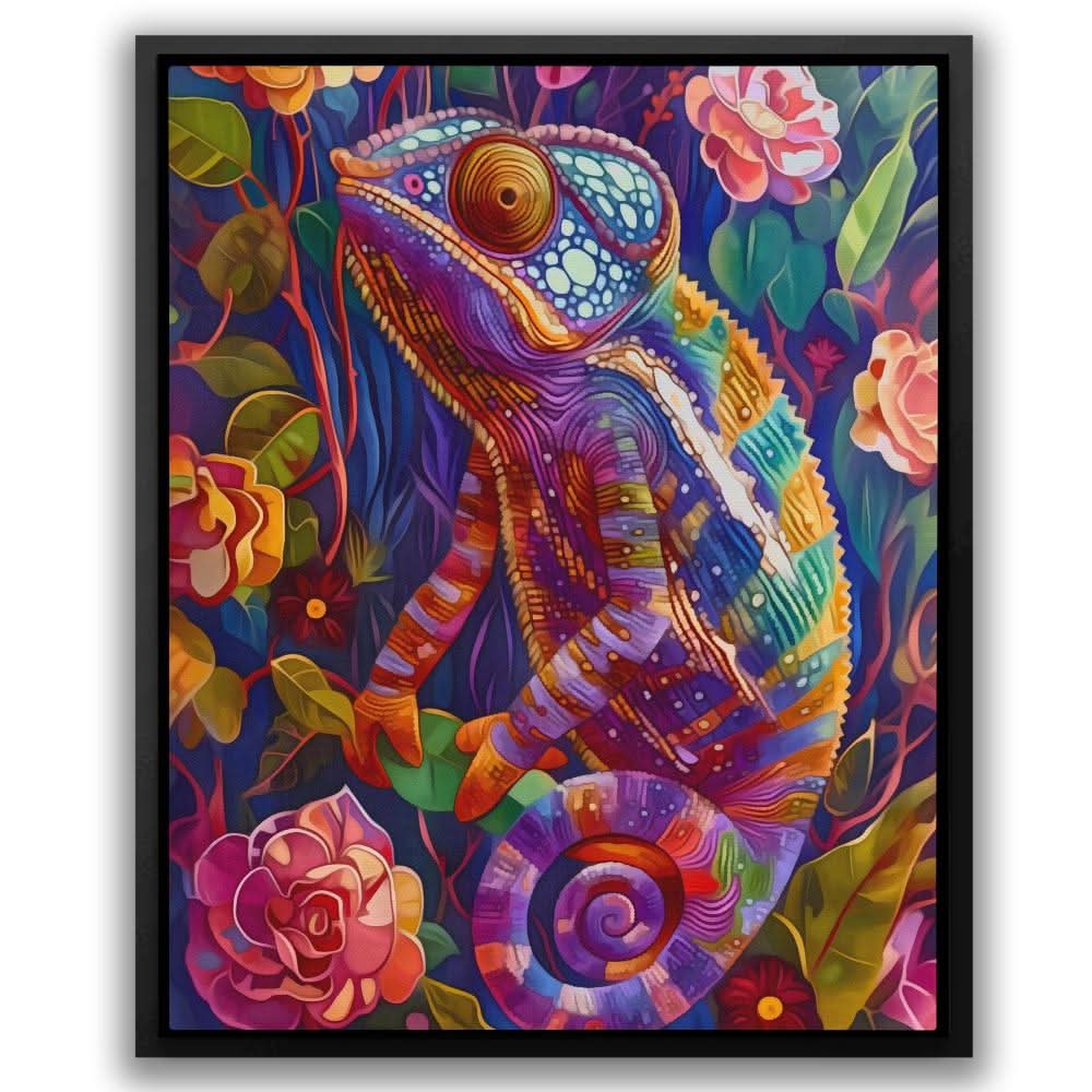 Chameleon Gaze - Purple Botanical Canvas Print