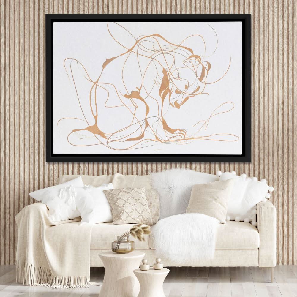 Chaotic Bear - Gold Art Prints Canvas Print