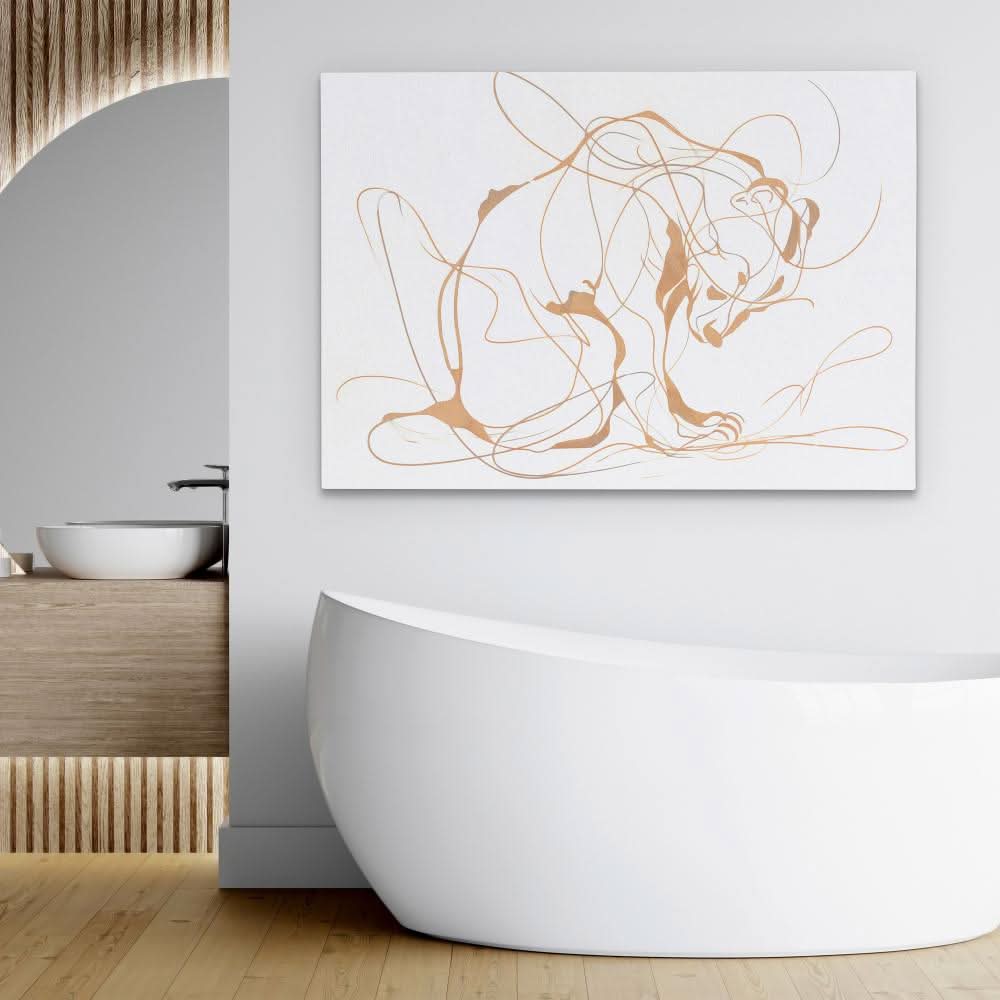 Chaotic Bear - Abstract Wall Art in Black Frame